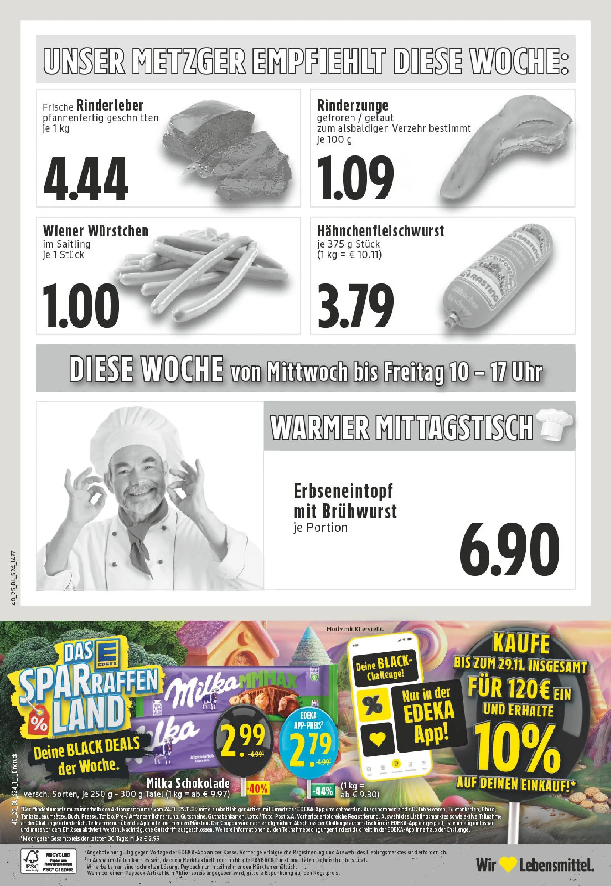 Edeka prospekt Bottrop	 (ab 23.11.2025) » Angebote Online | Seite: 24 | Produkte: Schokolade, Milka schokolade, Milka, Uhr