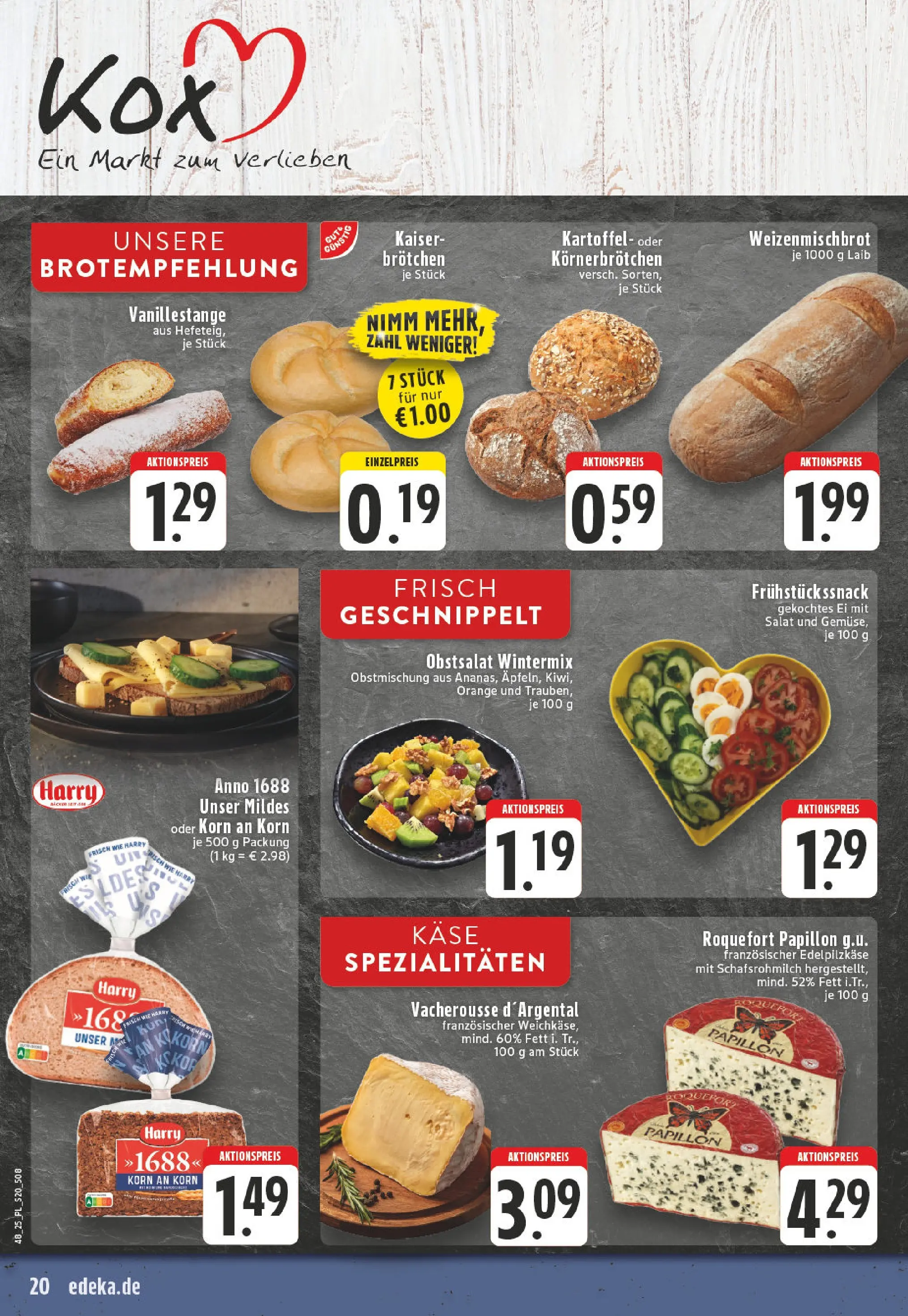 Edeka prospekt Kerken-Aldekerk	 (ab 23.11.2025) » Angebote Online | Seite: 22 | Produkte: Käse, Fisch, Kiwi, Salat
