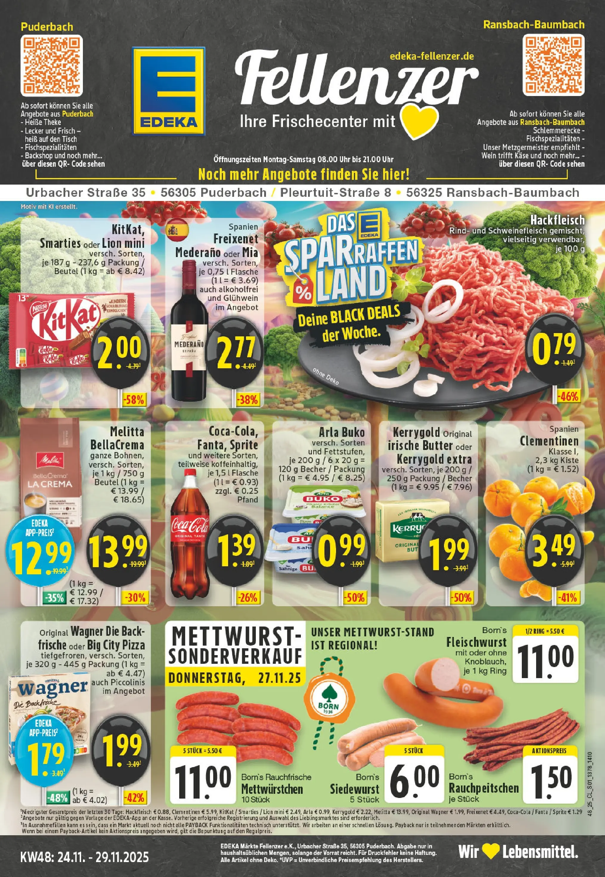 Edeka prospekt Ransbach-Baumbach	 (ab 23.11.2025) » Angebote Online | Seite: 1 | Produkte: Sprite, Käse, Theke, Piccolinis