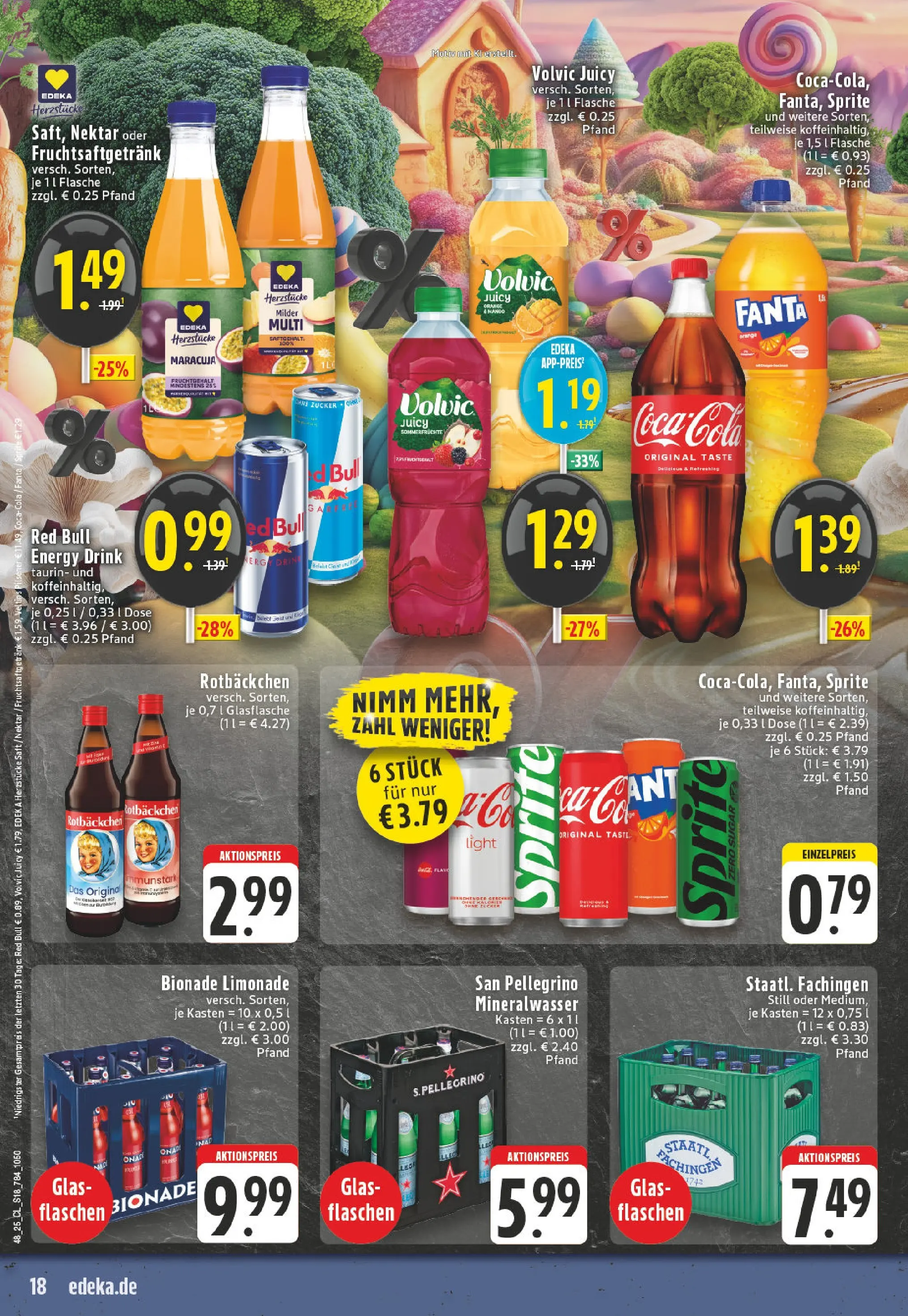 Edeka prospekt Roetgen	 (ab 23.11.2025) » Angebote Online | Seite: 18 | Produkte: Fanta, Mineralwasser, Mango, Saft