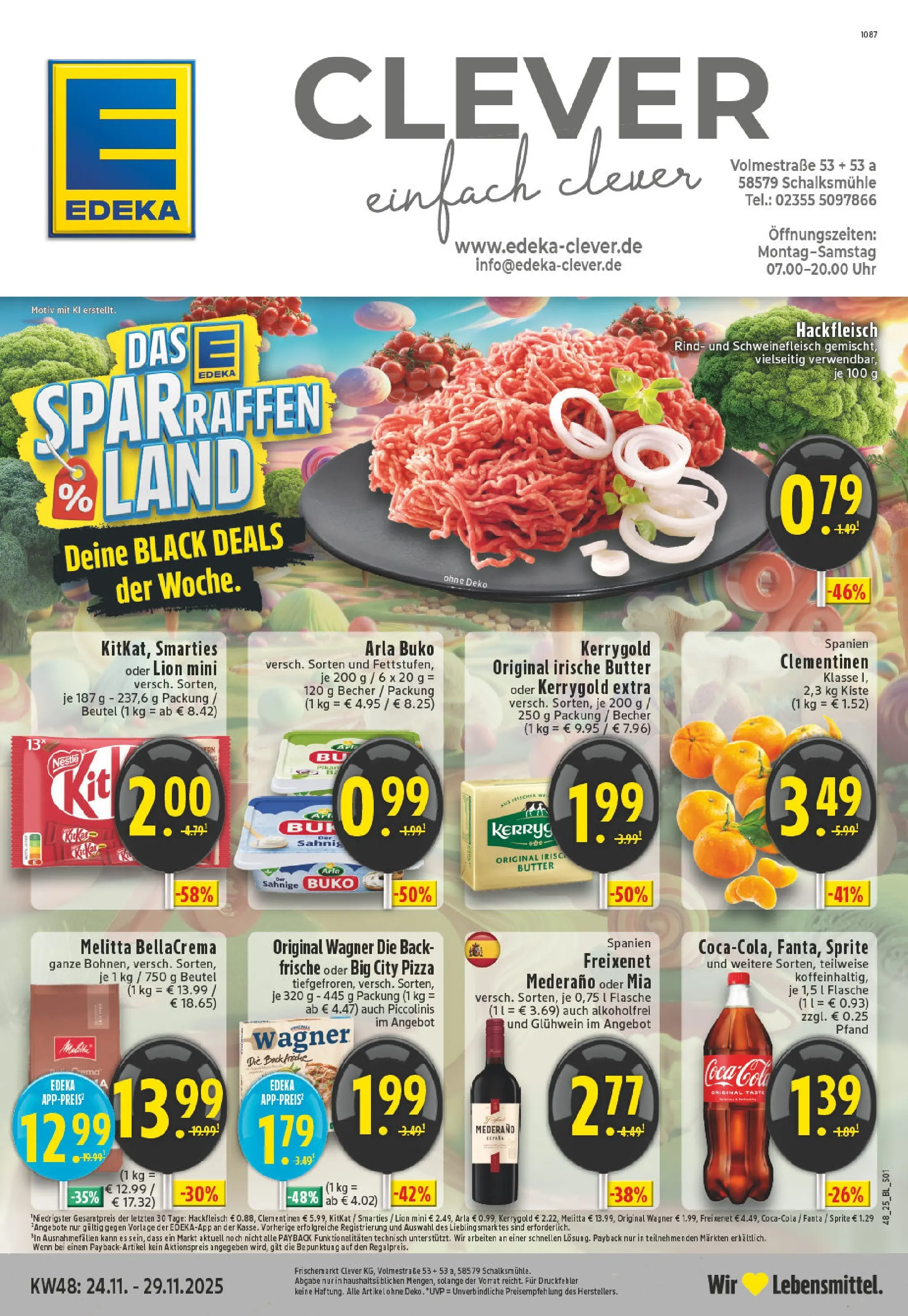 Edeka prospekt Schalksmühle	 (ab 23.11.2025) » Angebote Online | Seite: 1 | Produkte: Melitta, Sprite, Pizza, Hackfleisch