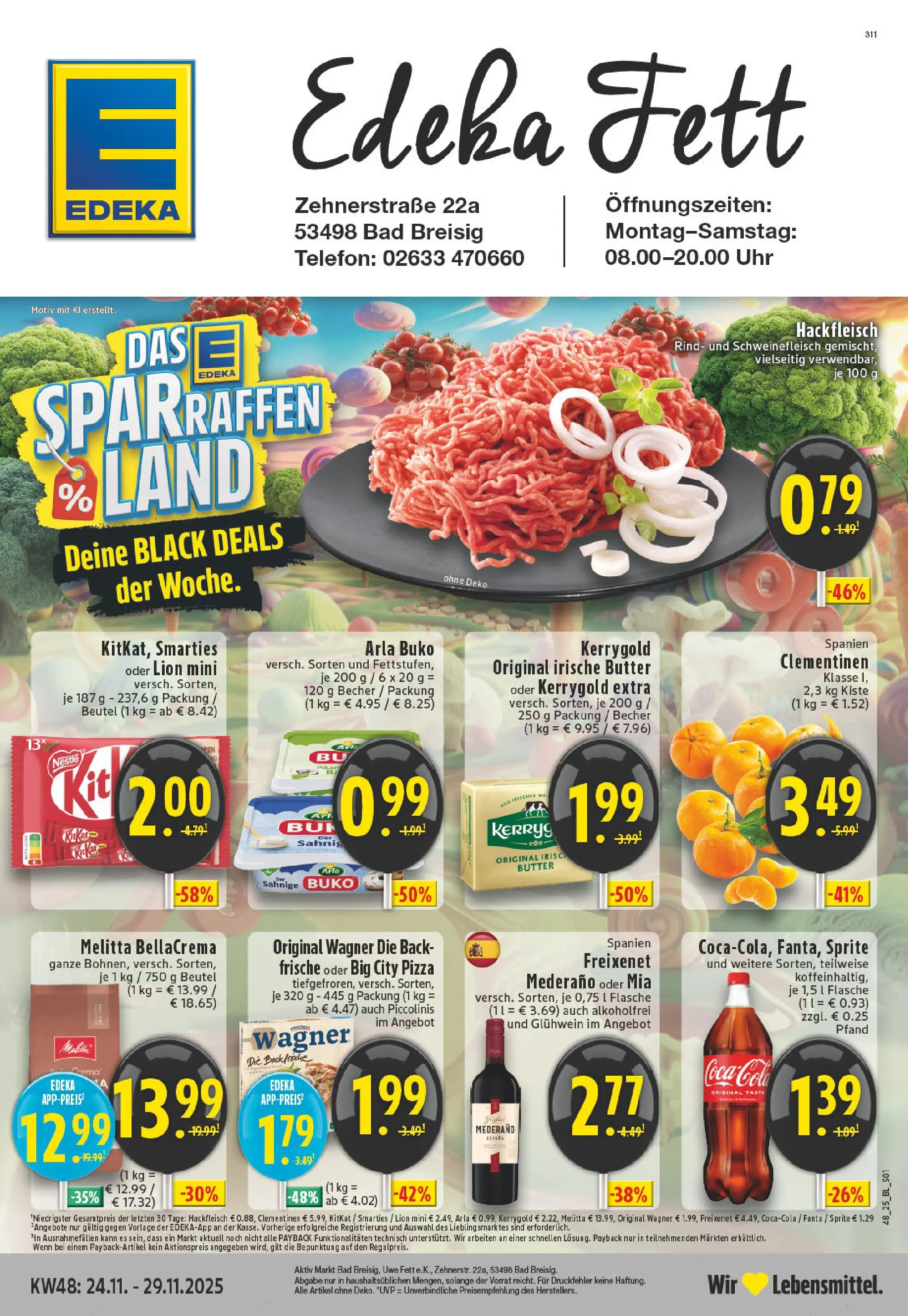 Edeka prospekt Bad Breisig	 (ab 23.11.2025) » Angebote Online | Seite: 1 | Produkte: Freixenet, Freixenet mederano, Uhr, Hackfleisch