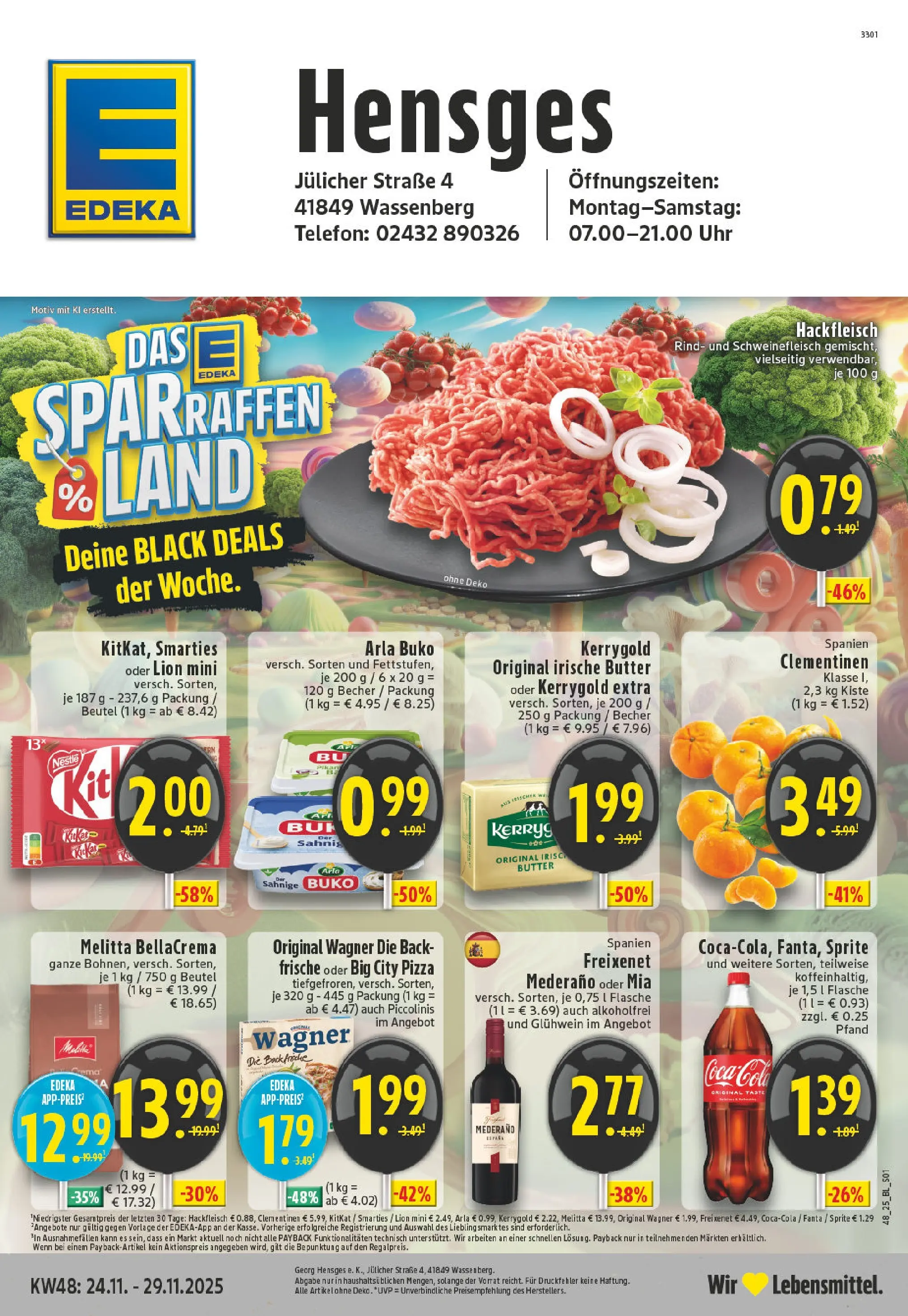 Edeka prospekt Wassenberg	 (ab 23.11.2025) » Angebote Online | Seite: 1 | Produkte: Melitta, Coca cola, Fanta, Freixenet mederano