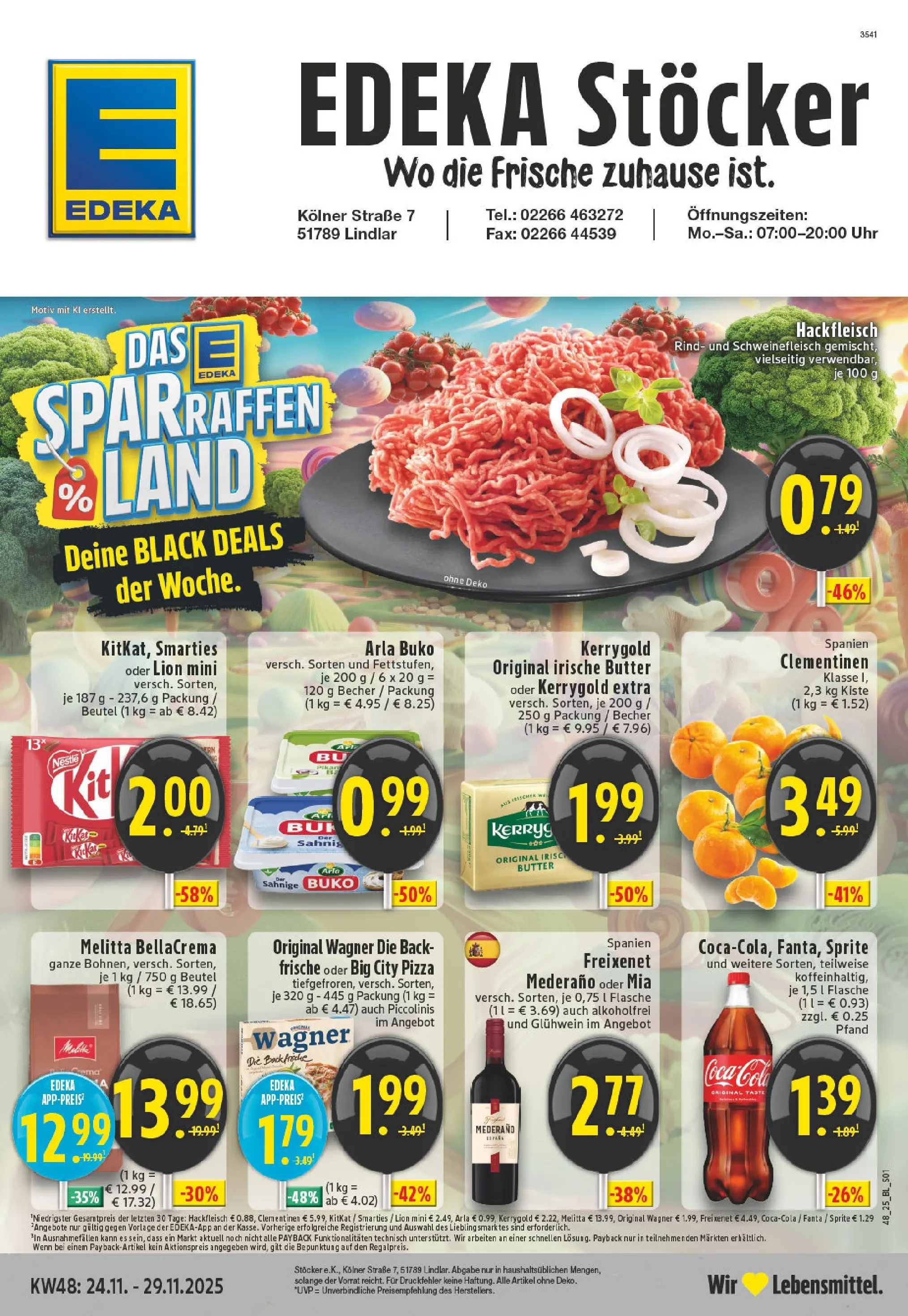 Edeka prospekt Lindlar	 (ab 23.11.2025) » Angebote Online | Seite: 1 | Produkte: Fanta, Sprite, Smarties, Uhr
