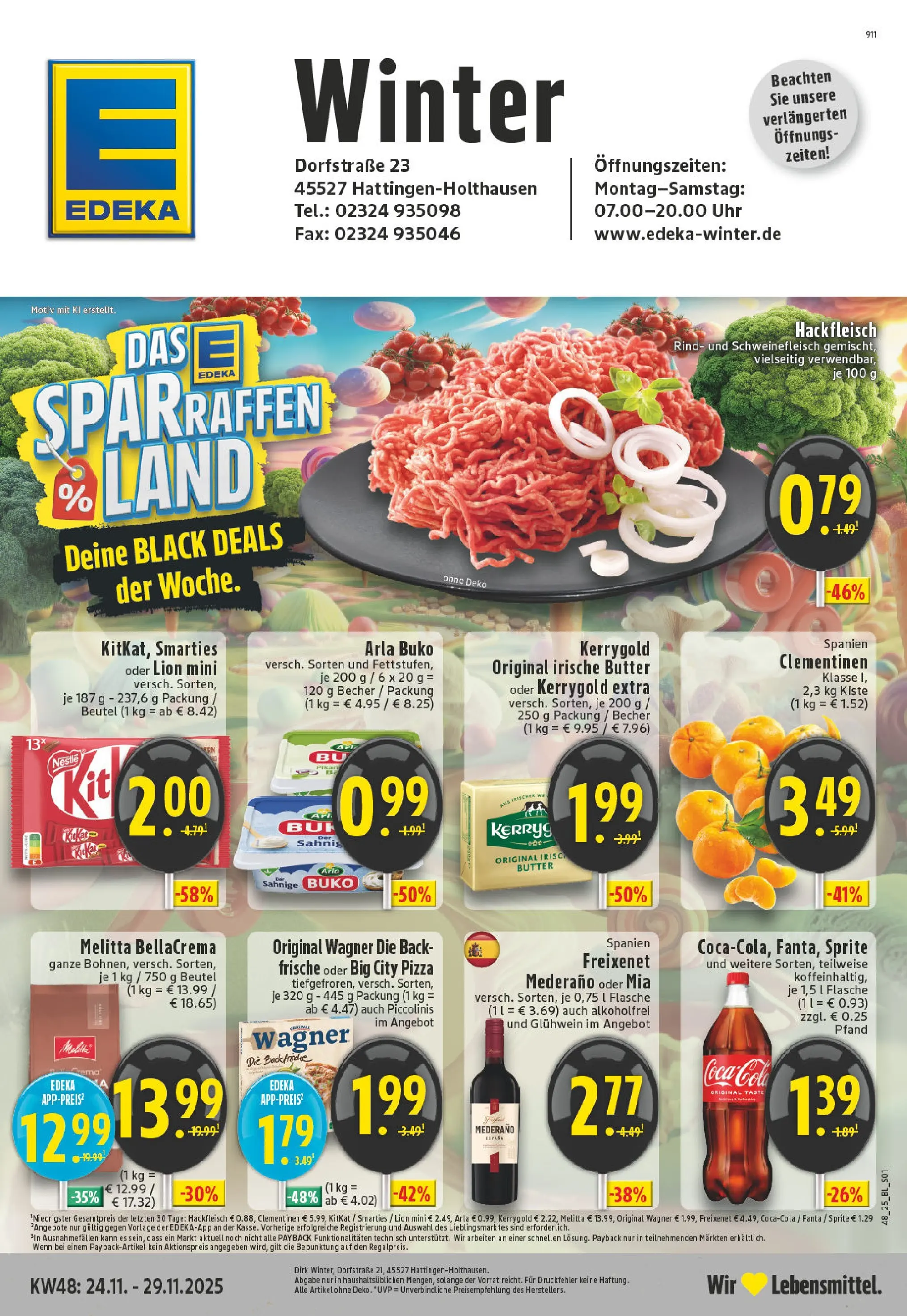 Edeka prospekt Hattingen-Holthausen	 (ab 23.11.2025) » Angebote Online | Seite: 1 | Produkte: Freixenet, Freixenet mederano, Schweinefleisch, Hackfleisch