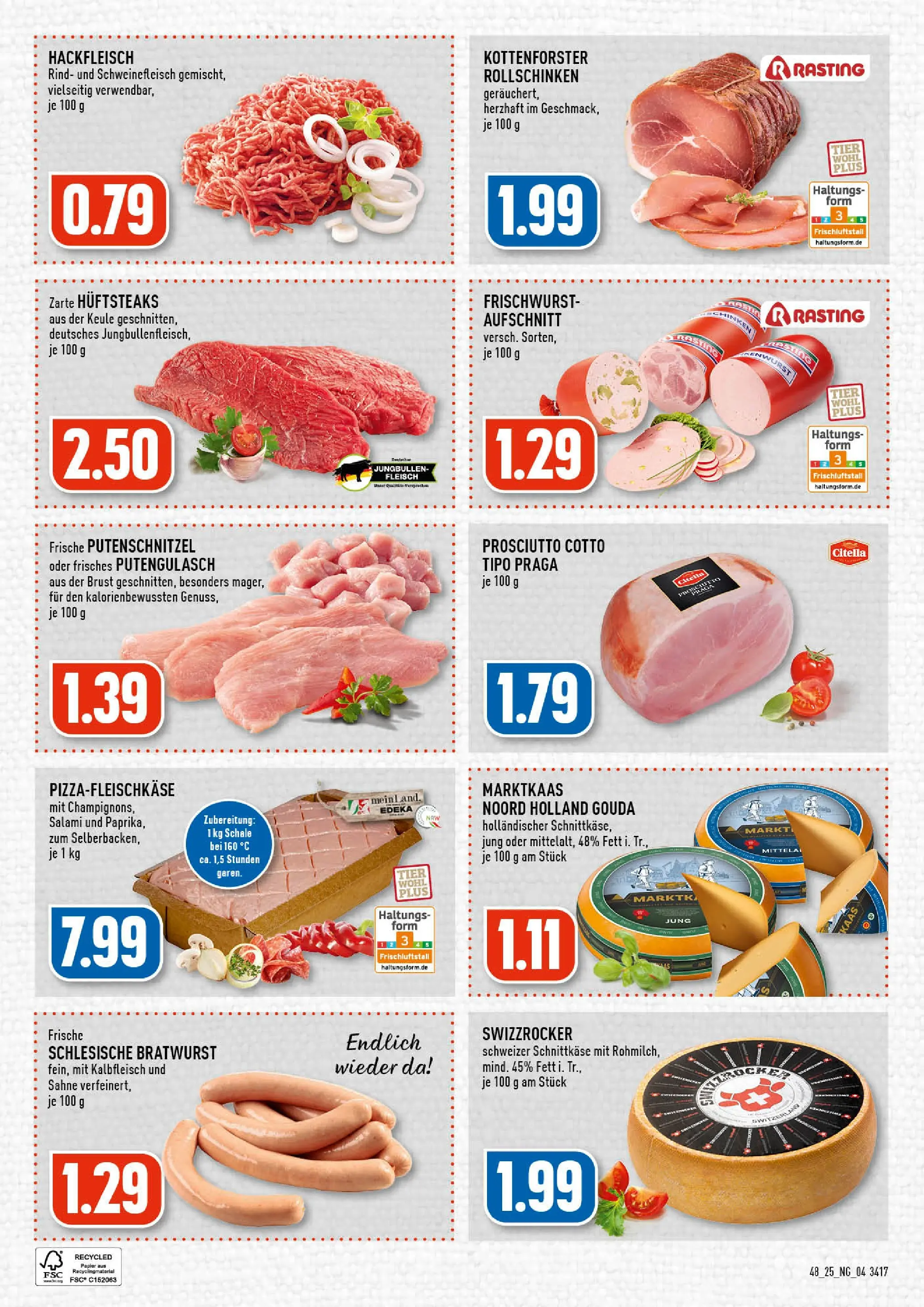 Edeka prospekt Wermelskirchen	 (ab 23.11.2025) » Angebote Online | Seite: 4 | Produkte: Bratwurst, Putenschnitzel, Salami, Sahne