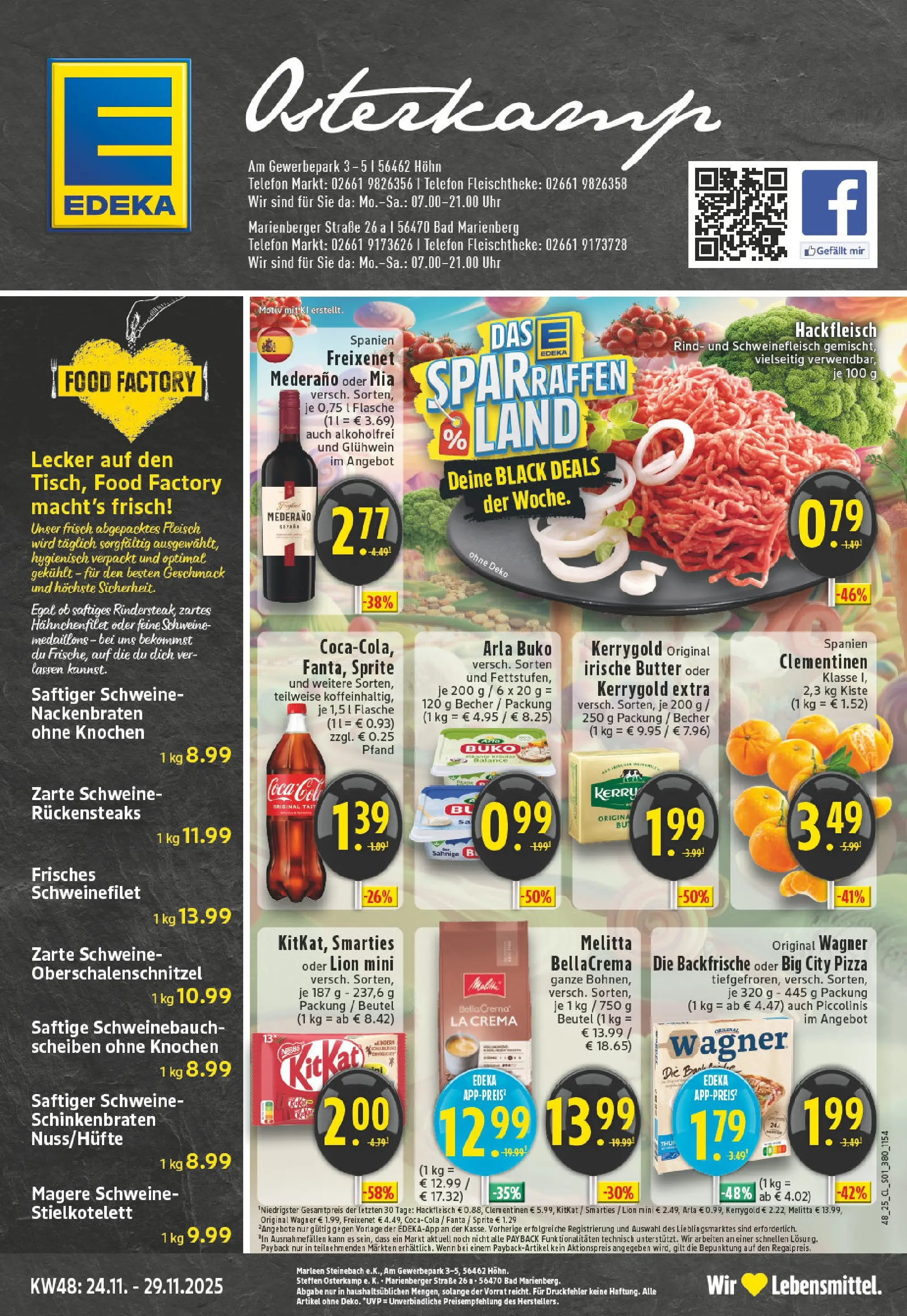 Edeka prospekt Höhn	 (ab 23.11.2025) » Angebote Online | Seite: 1 | Produkte: Schweinebauch, Schweinefilet, Fleisch, Telefon