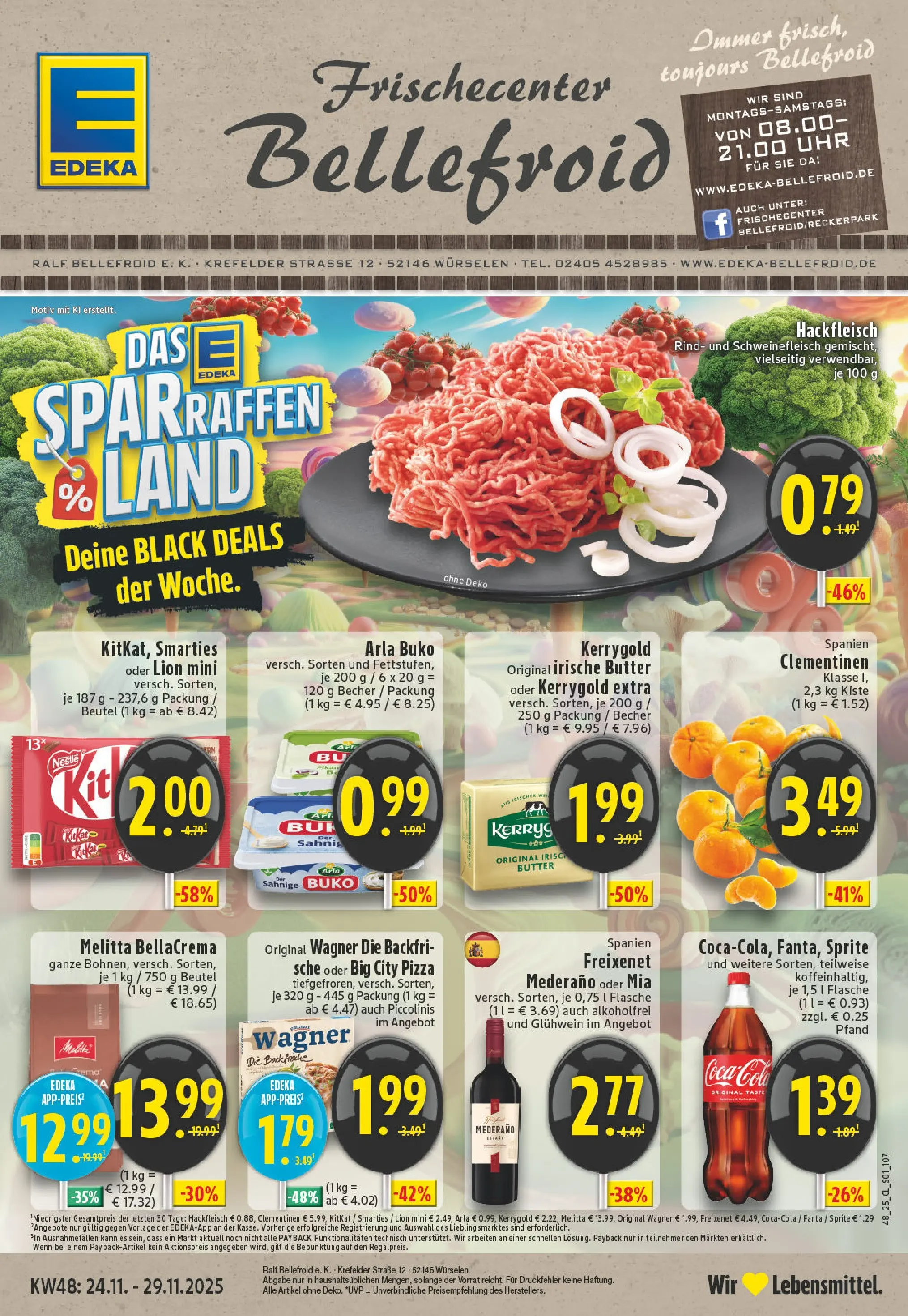 Edeka prospekt Würselen	 (ab 23.11.2025) » Angebote Online | Seite: 1 | Produkte: Sprite, Smarties, Schweinefleisch, Uhr
