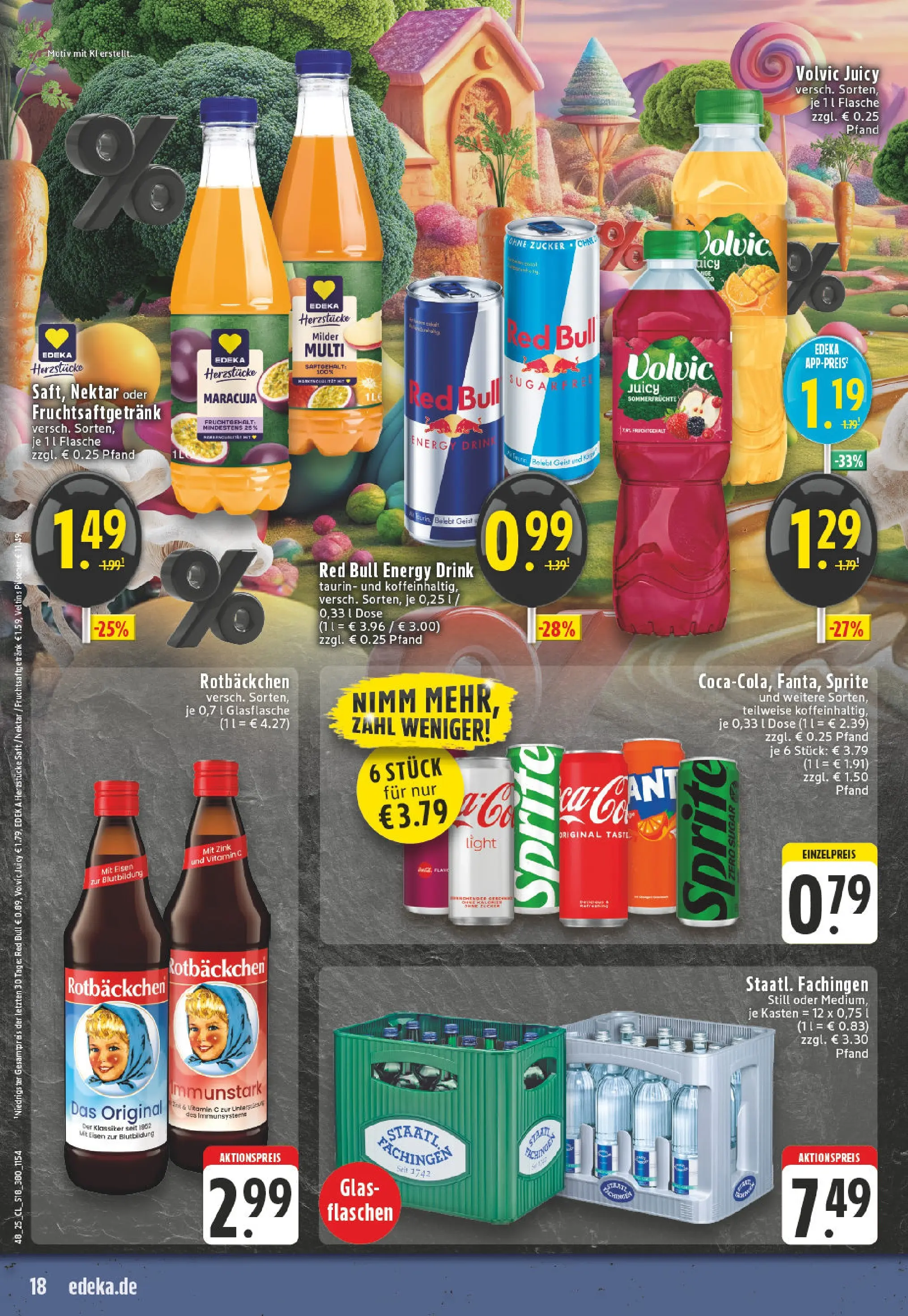 Edeka prospekt Höhn	 (ab 23.11.2025) » Angebote Online | Seite: 18 | Produkte: Red bull, Energy, Saft, Volvic