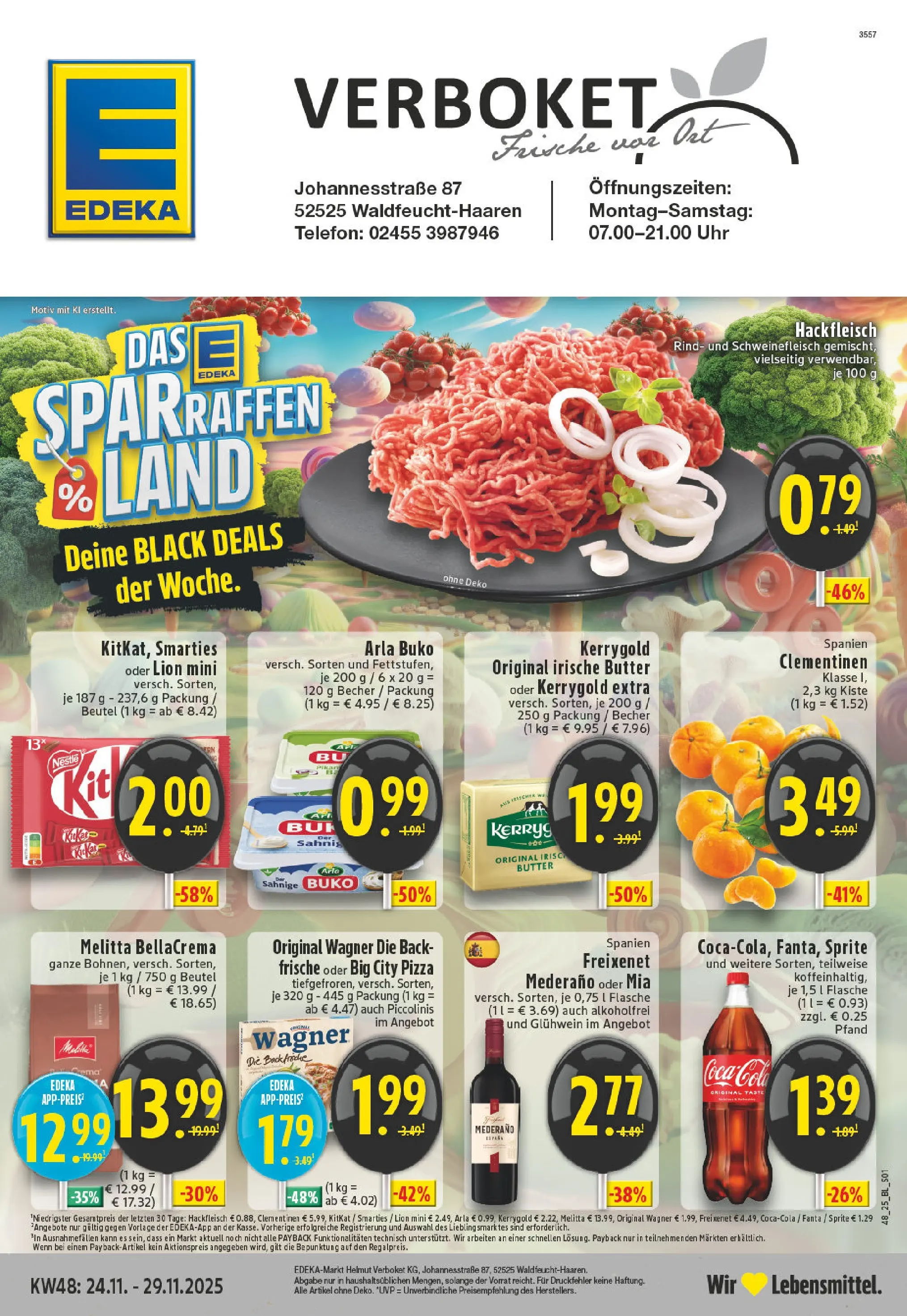 Edeka prospekt Waldfeucht-Haaren	 (ab 23.11.2025) » Angebote Online | Seite: 1 | Produkte: Smarties, Pizza, Telefon, Uhr