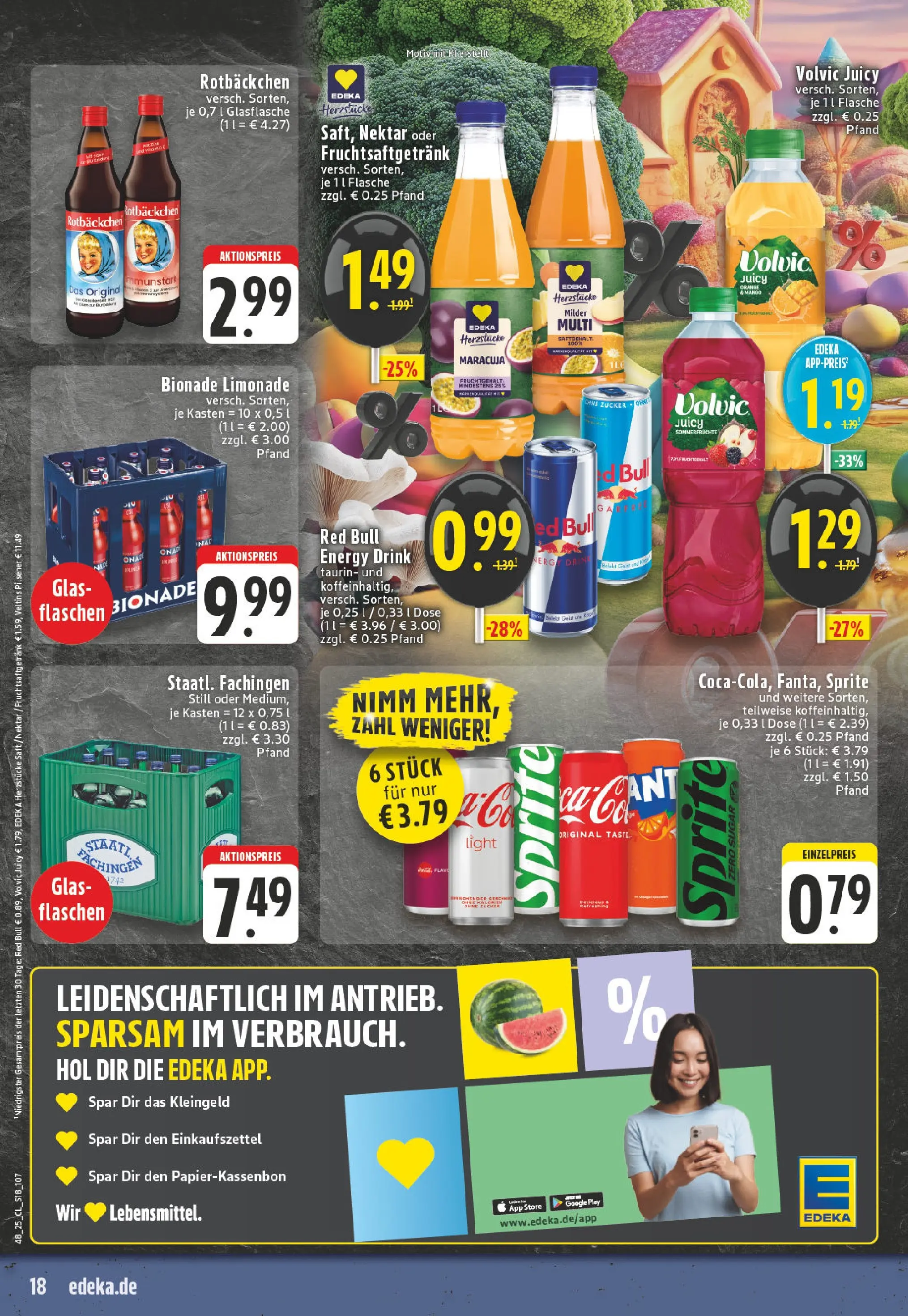 Edeka prospekt Würselen	 (ab 23.11.2025) » Angebote Online | Seite: 18 | Produkte: Energy, Limonade, Zucker, Saft