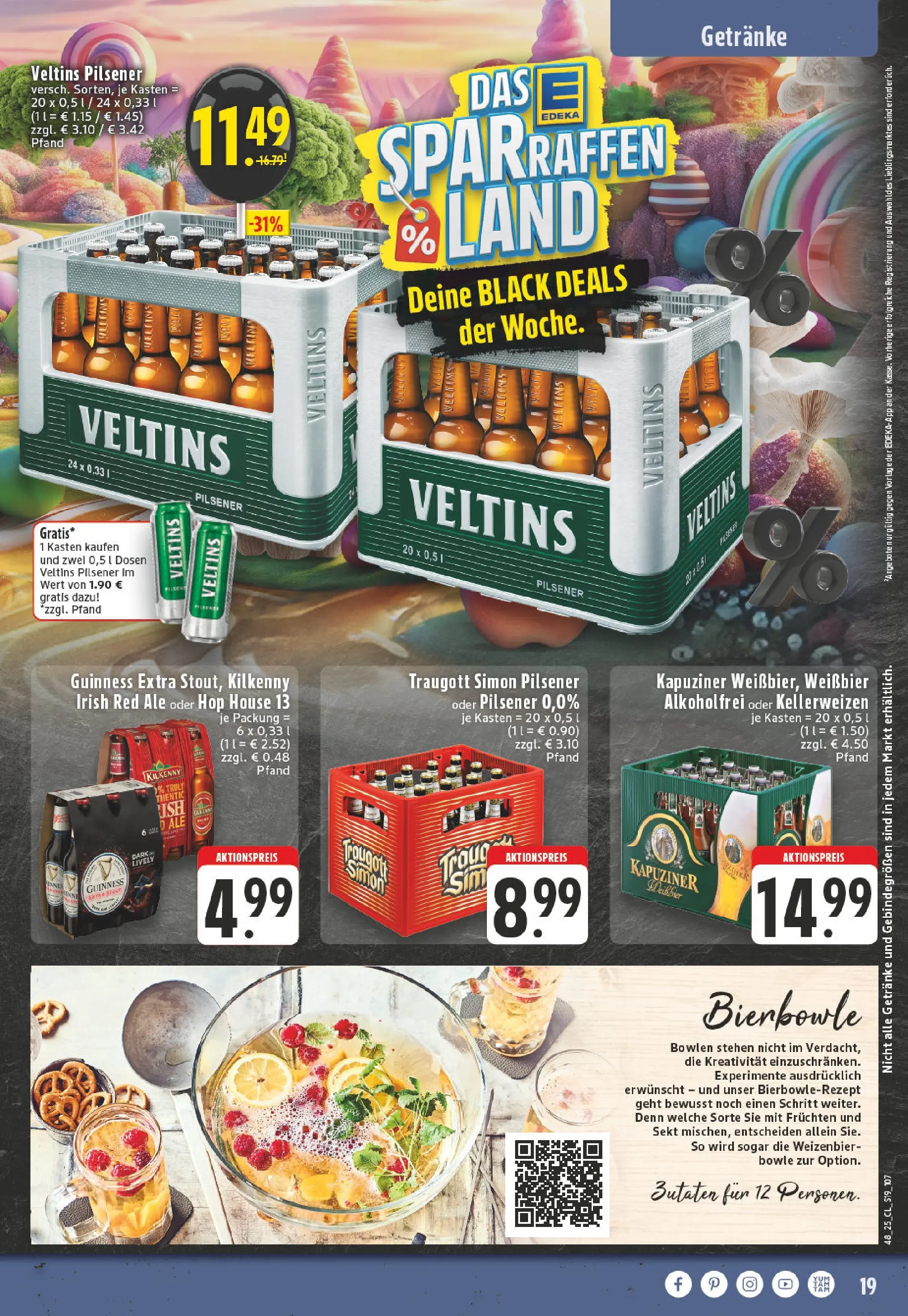 Edeka prospekt Würselen	 (ab 23.11.2025) » Angebote Online | Seite: 19 | Produkte: Weißbier, Sekt, Veltins