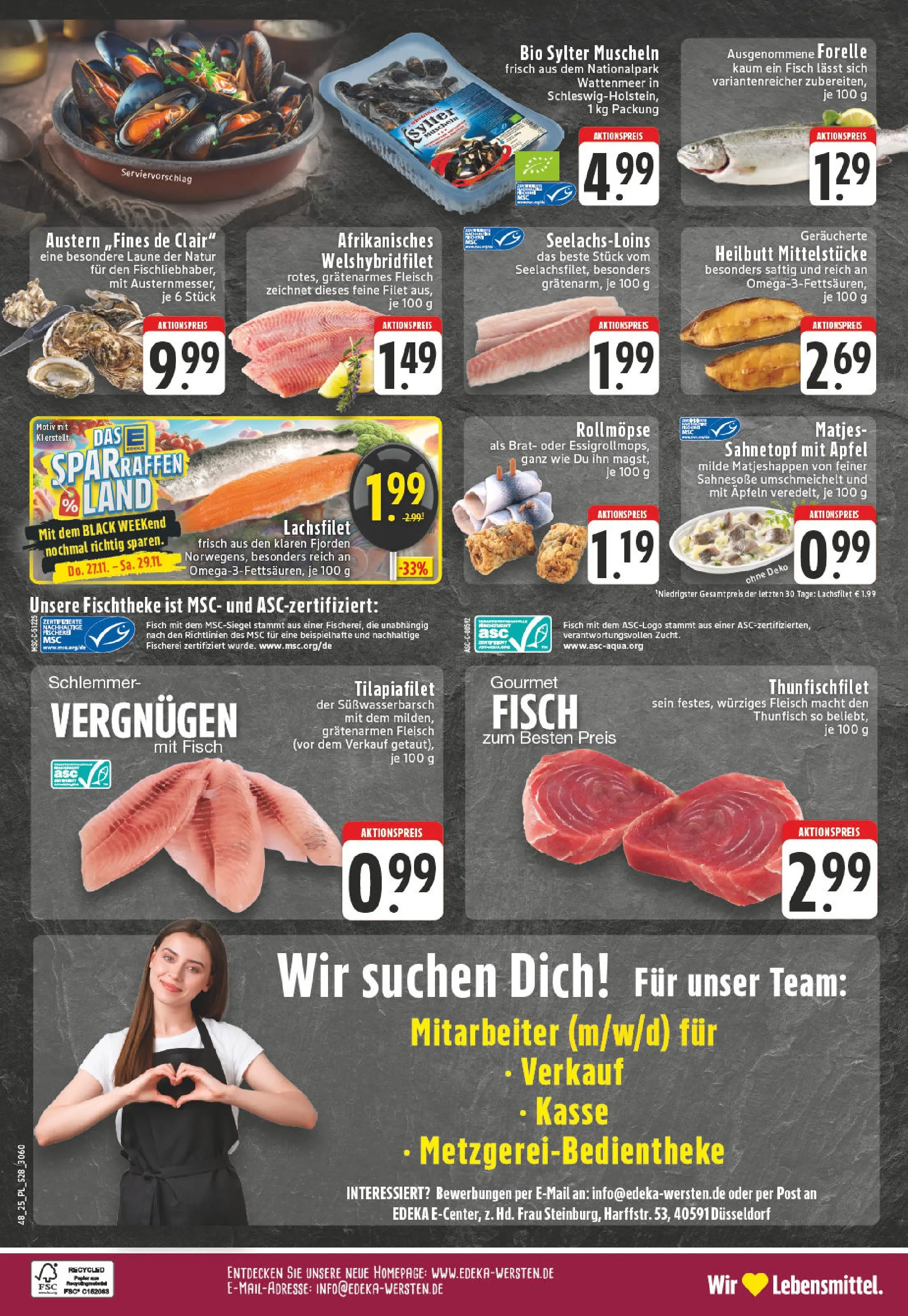 Edeka prospekt Düsseldorf	 (ab 23.11.2025) » Angebote Online | Seite: 28 | Produkte: Thunfisch, Äpfel, Fisch, Fleisch