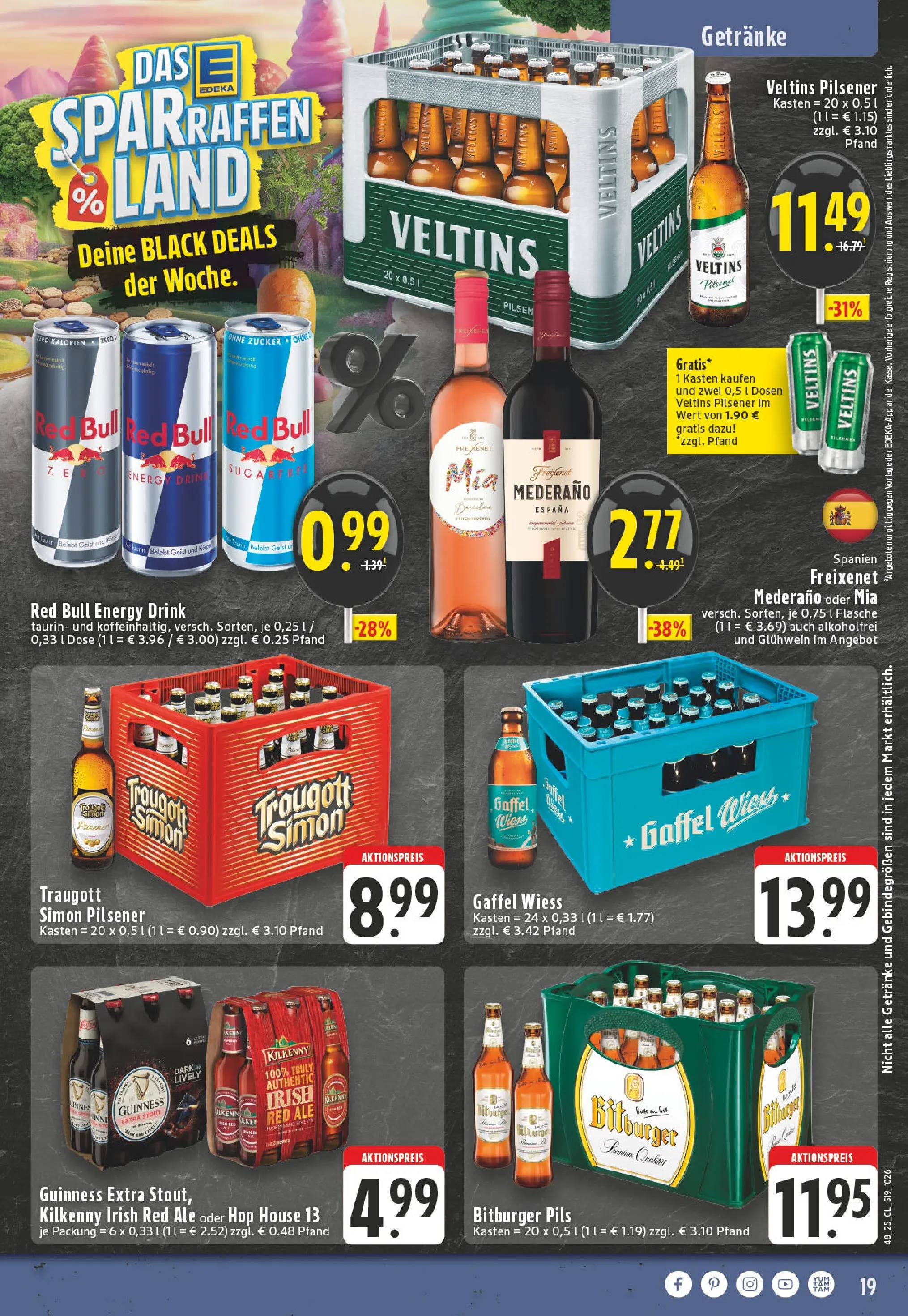 Edeka prospekt Koblenz	 (ab 23.11.2025) » Angebote Online | Seite: 19 | Produkte: Bitburger, Energy, Pils, Veltins
