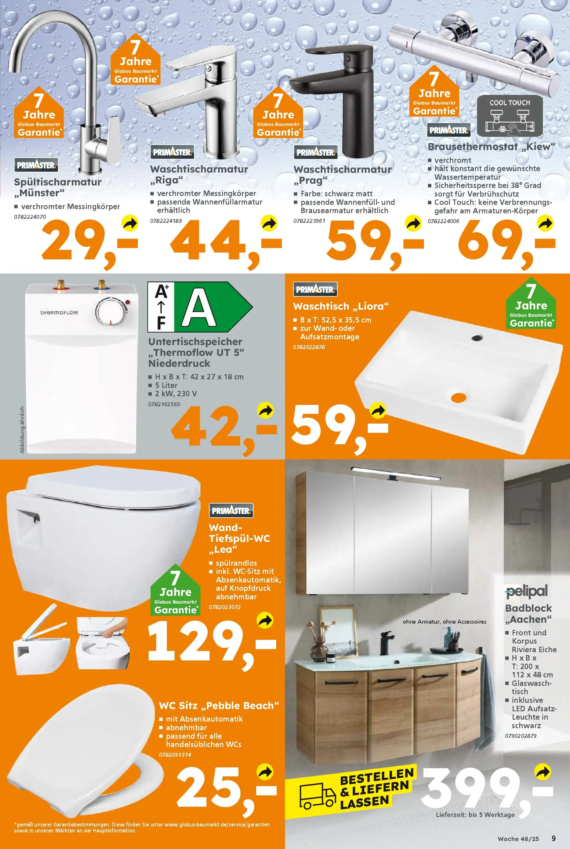 Globus Baumarkt prospekt Forchheim	 (ab 23.11.2025) zum Blättern | Seite: 9 | Produkte: Tisch, WC Sitz, Waschtisch