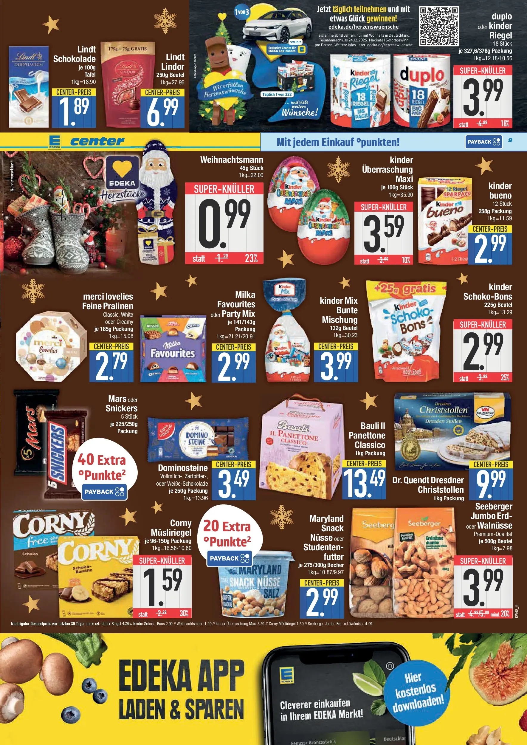 Edeka prospekt Neustadt	 (ab 23.11.2025) » Angebote Online | Seite: 9 | Produkte: Merci, Erdnüsse, Walnüsse, Lindt