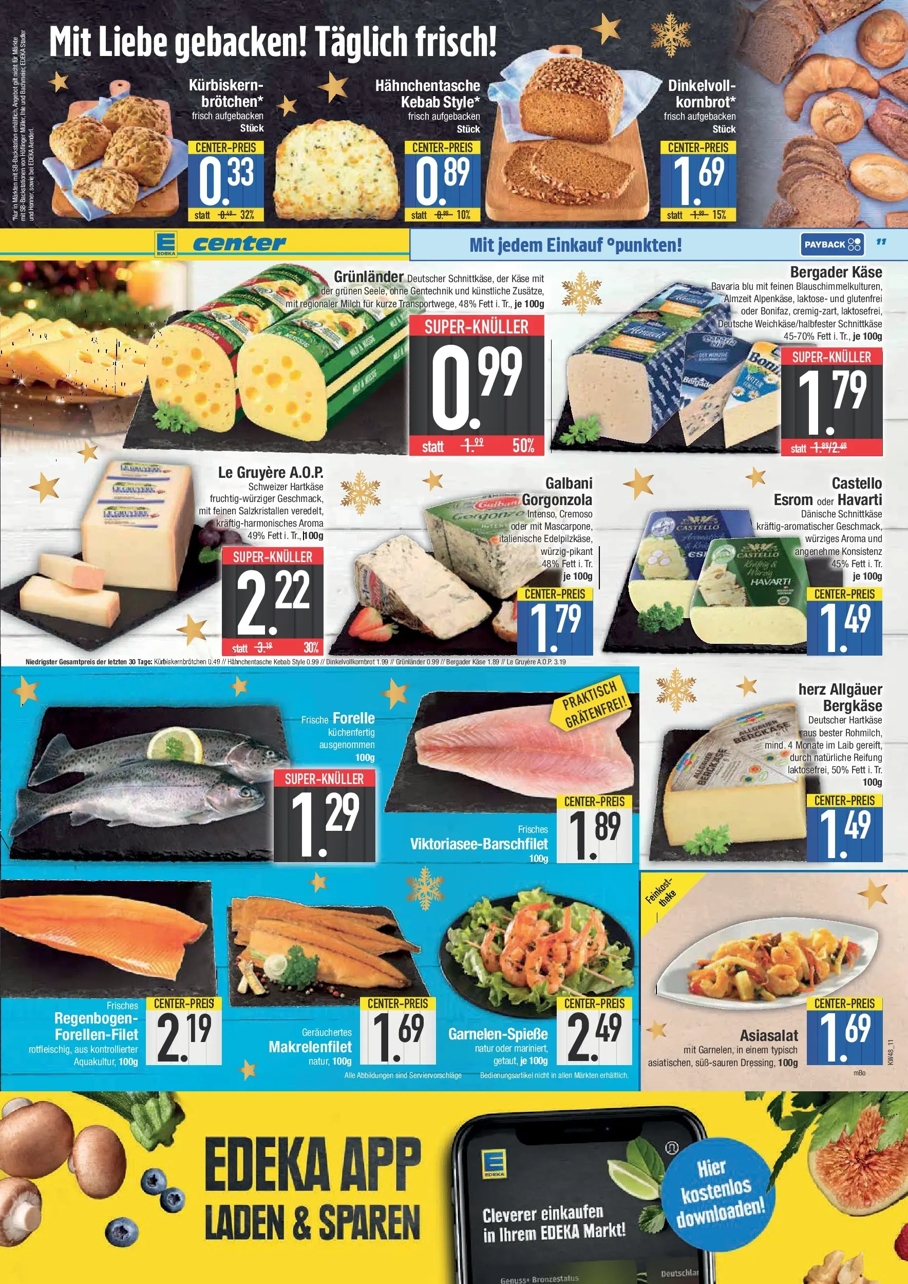 Edeka prospekt Neustadt	 (ab 23.11.2025) » Angebote Online | Seite: 11 | Produkte: Milch, Käse, Theke, Grunlander