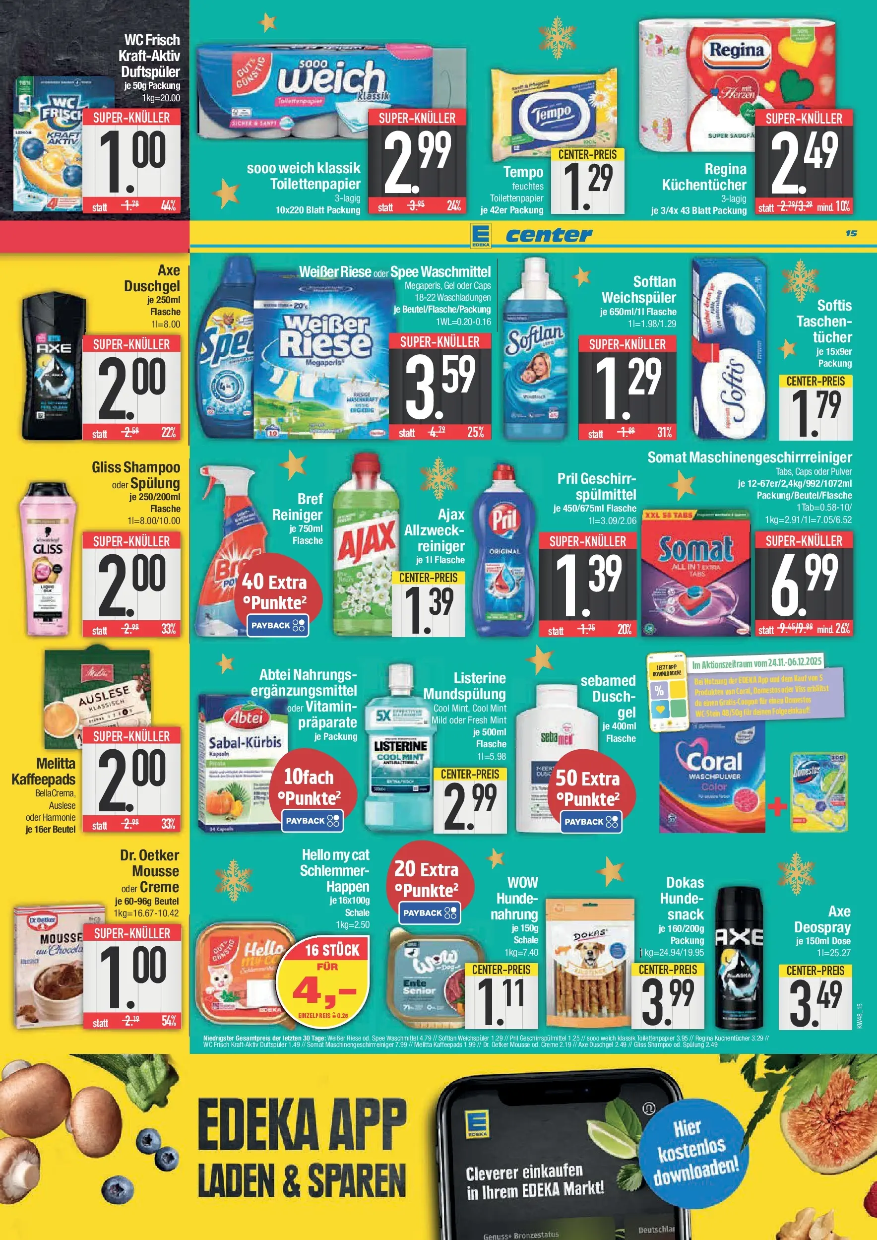 Edeka prospekt Neustadt	 (ab 23.11.2025) » Angebote Online | Seite: 15 | Produkte: Wc frisch, Axe, Shower Gel, Feuchtes Toilettenpapier