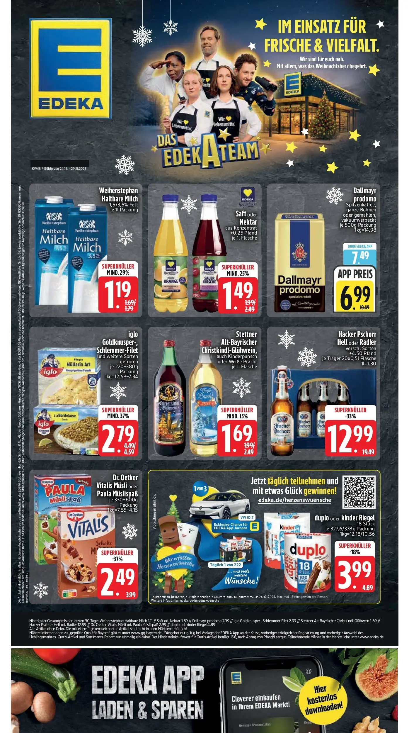 Edeka prospekt Vohburg	 (ab 23.11.2025) » Angebote Online | Seite: 1 | Produkte: Radler, Dallmayr, Saft, Dallmayr prodomo