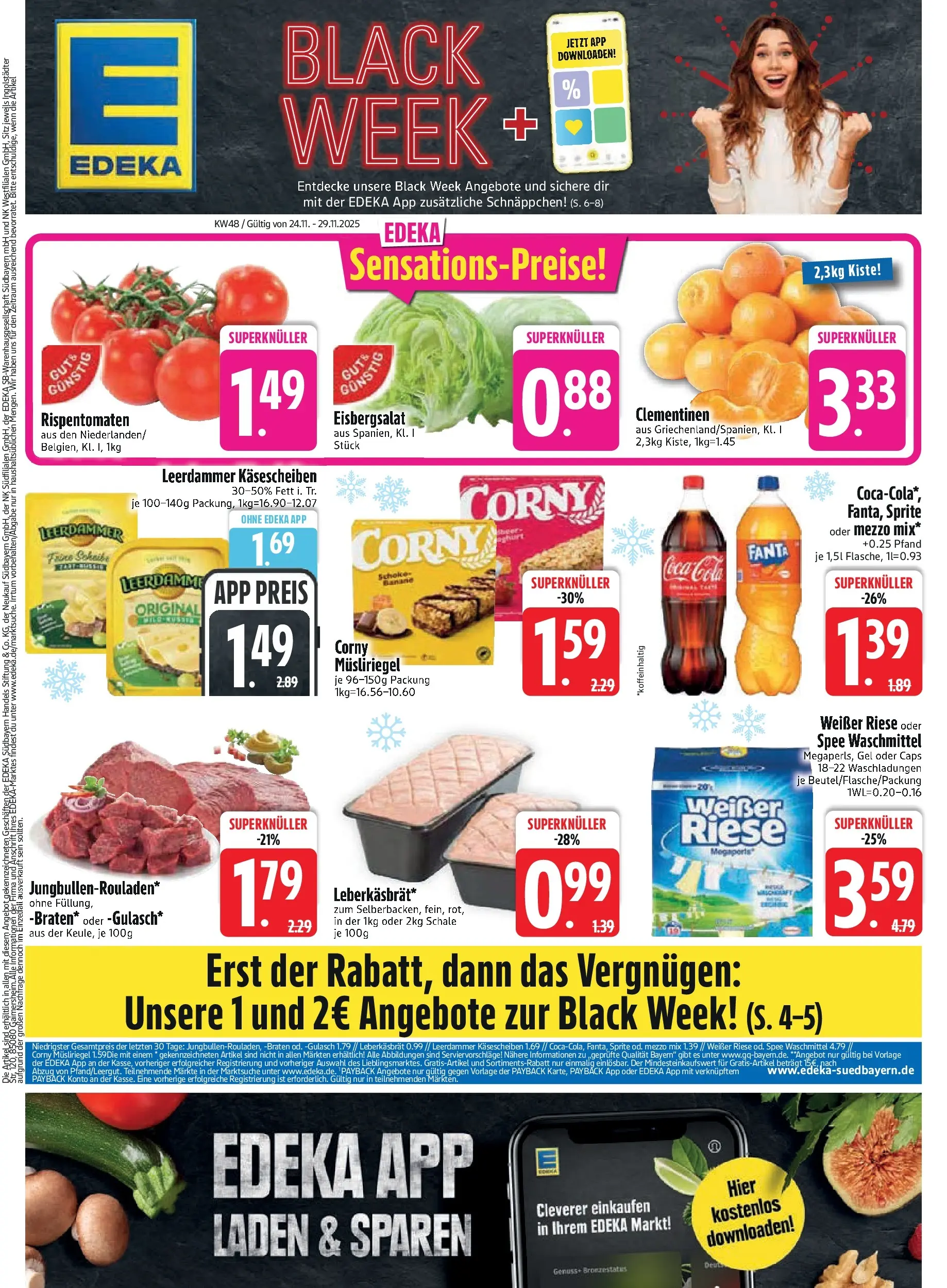 Edeka prospekt Altomünster	 (ab 23.11.2025) » Angebote Online | Seite: 3 | Produkte: Fanta, Eisbergsalat, Leerdammer, Gulasch