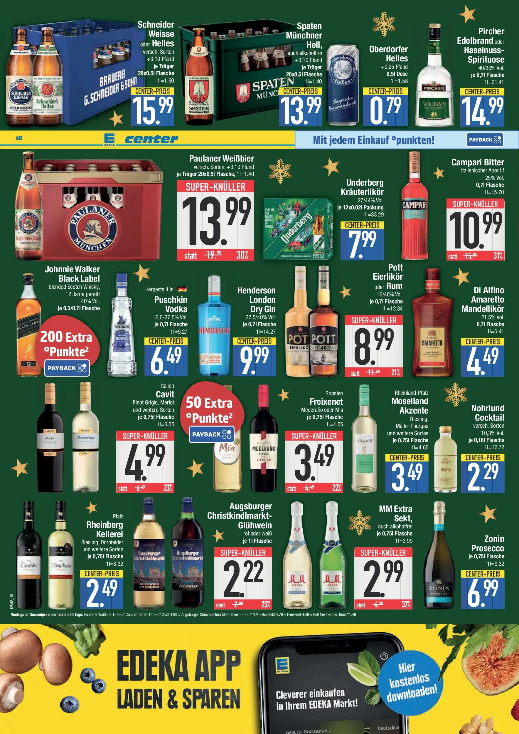 Edeka prospekt Neustadt	 (ab 23.11.2025) » Angebote Online | Seite: 18 | Produkte: Sekt, Paulaner, Johnnie walker, Underberg