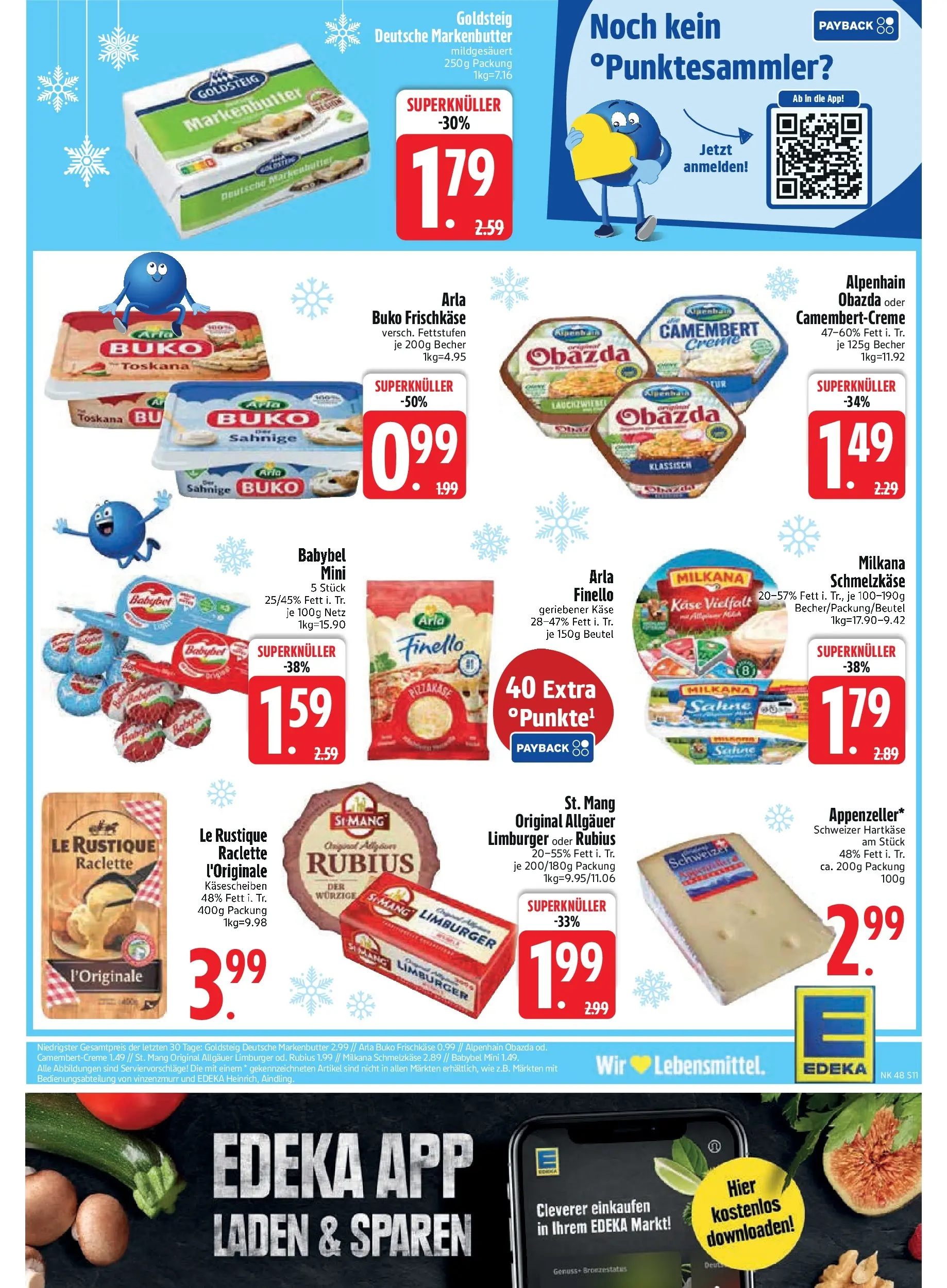 Edeka prospekt Vohburg	 (ab 23.11.2025) » Angebote Online | Seite: 13 | Produkte: Käse, Arla buko, Babybel, Frischkase