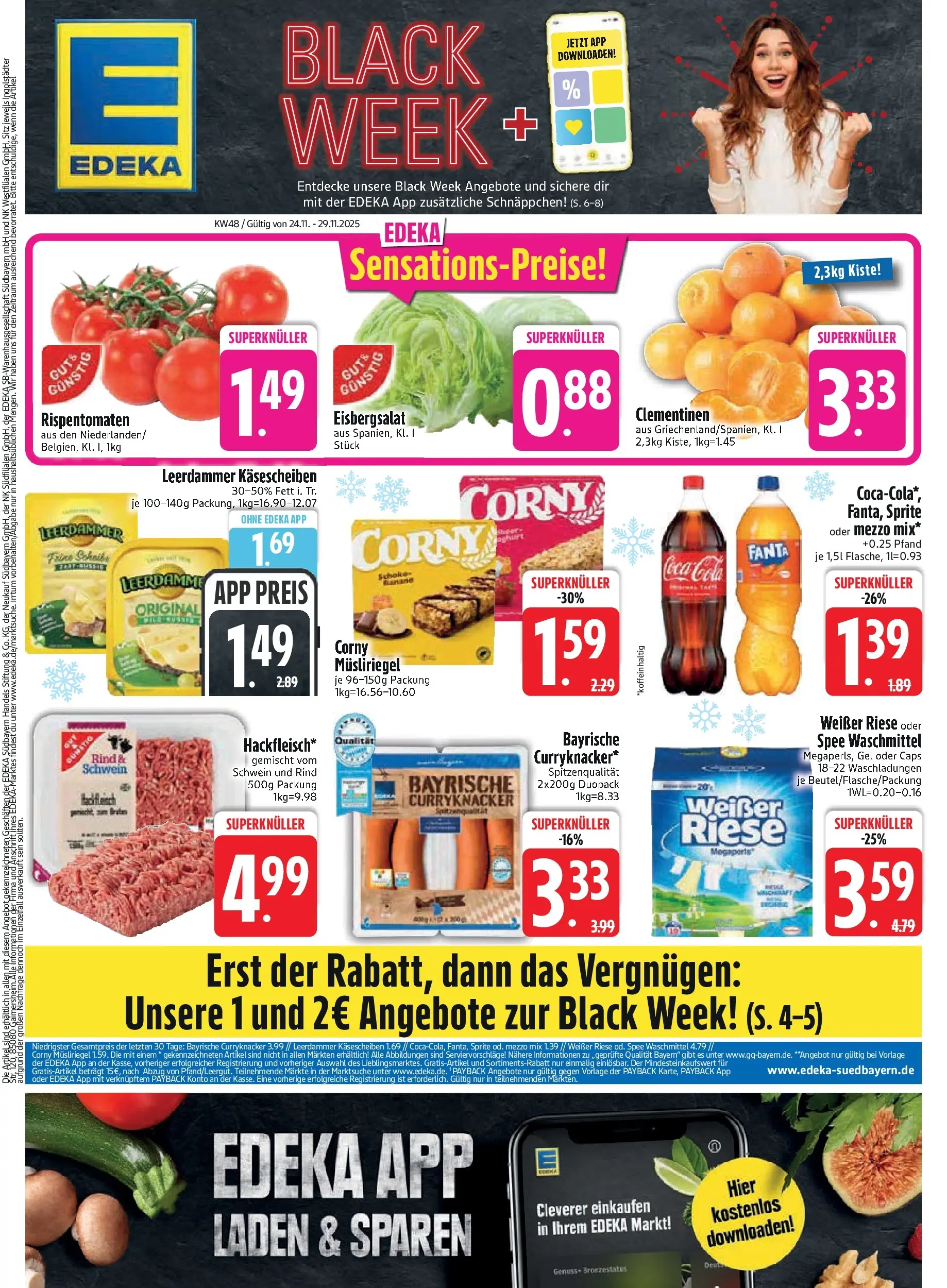 Edeka prospekt München	 (ab 23.11.2025) » Angebote Online | Seite: 3 | Produkte: Coca cola, Cola, Spee, Waschmittel