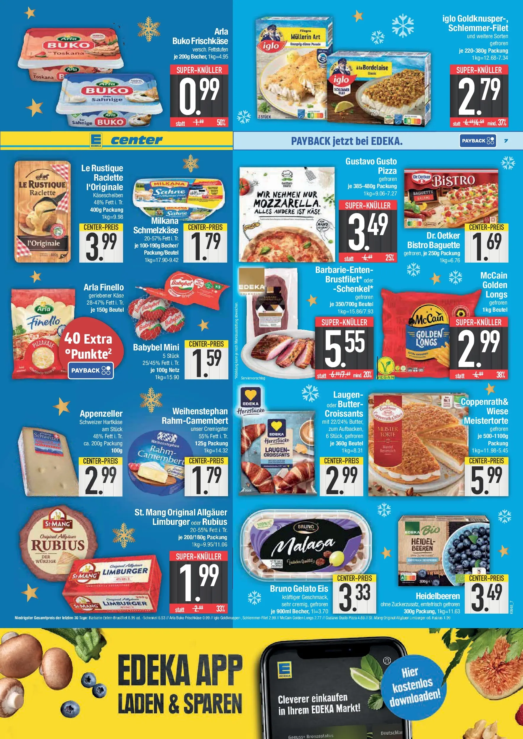 Edeka prospekt Schwabmünchen	 (ab 23.11.2025) » Angebote Online | Seite: 7 | Produkte: Gustavo gusto, Käse, Iglo, Frischkase