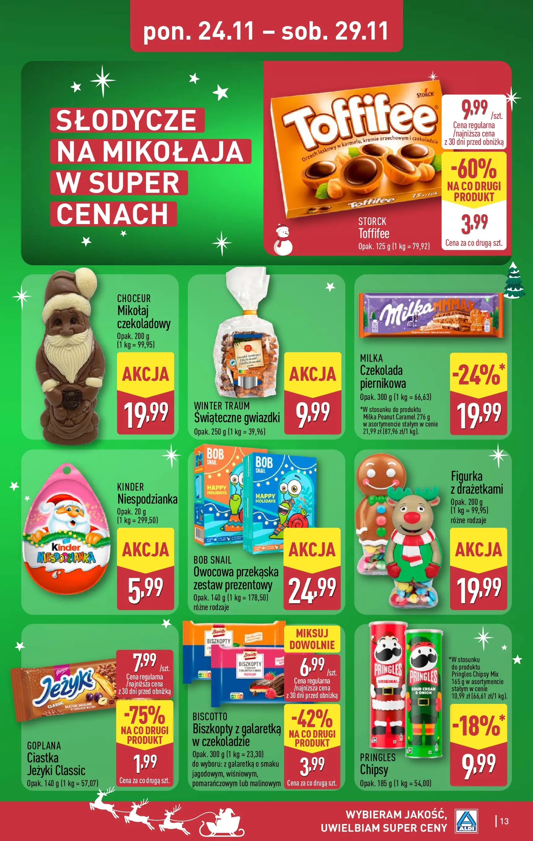 Aldi - Tydzień mega oszczędności w ALDI od 22.11.2025 - Ulotka PDF, promocje | Strona: 13 | Produkty: Słodycze, Chipsy, Pringles, Ciastka