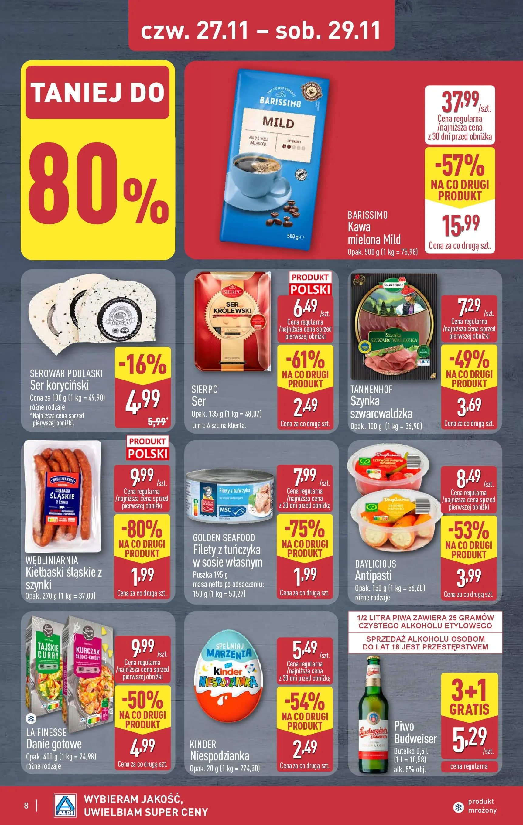 Aldi Gazetka - Okazje na weekend od 27.11.2025 - Ulotka PDF, promocje | Strona: 8 | Produkty: Curry, Kurczak, Szynka, Ser koryciński