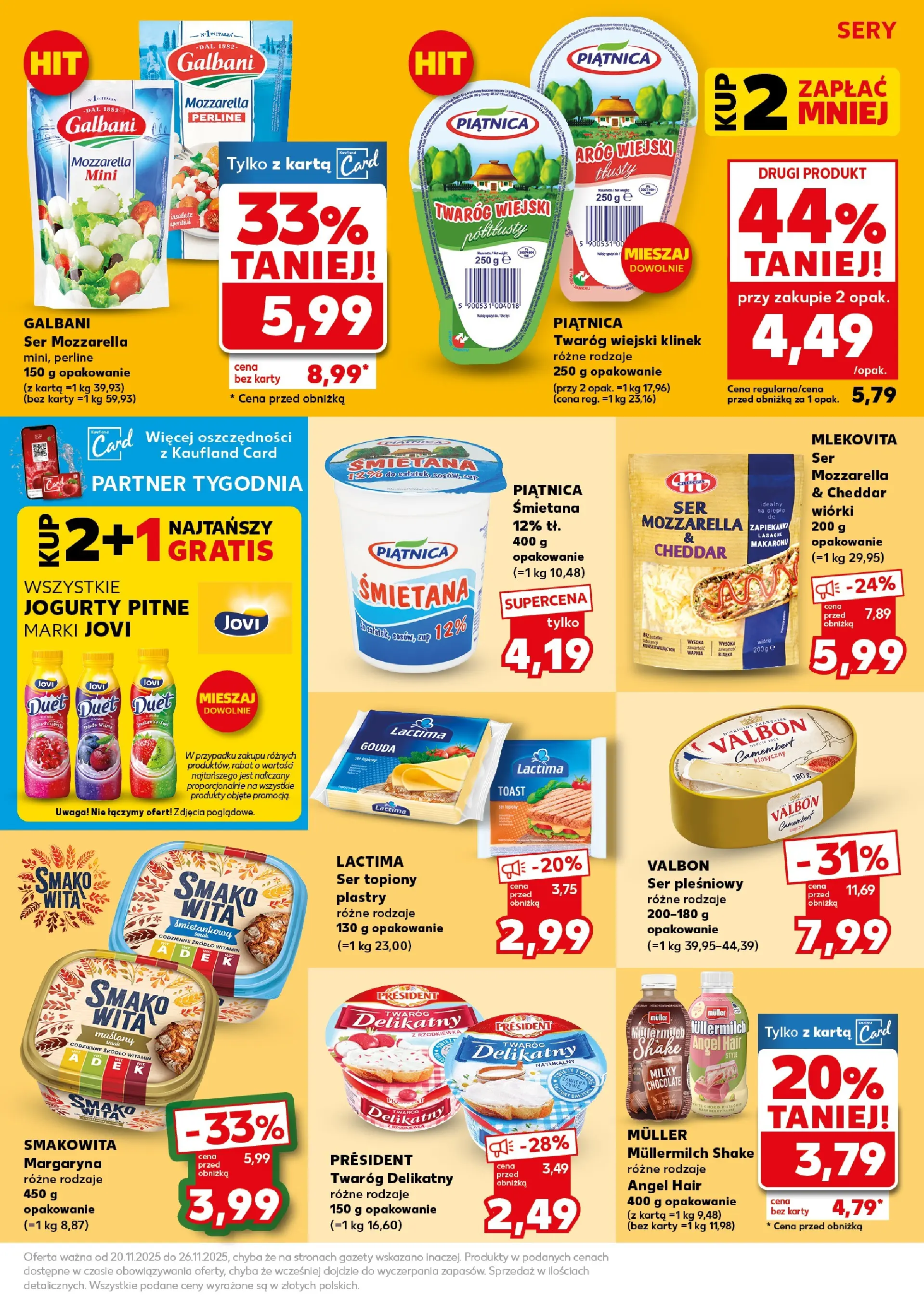 Kaufland gazetka - Super Sobota od 22.11.2025 - od jutra PDF | Strona: 19 | Produkty: Ser topiony, Camembert, Margaryna, Mozzarella