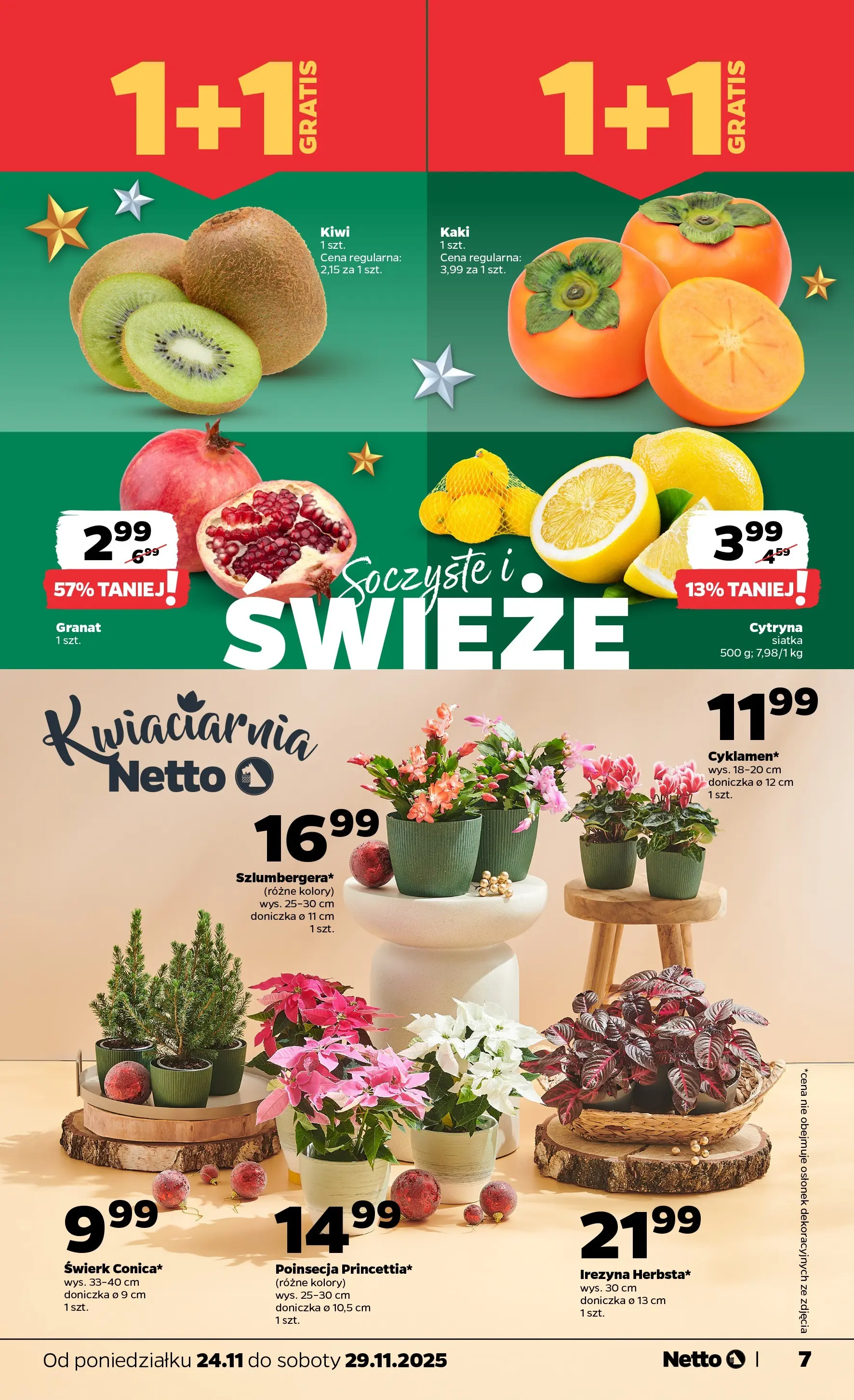 Netto - NETTO T48A ważne do 29.11 od 23.11.2025 - Aktualne promocje | Strona: 7 | Produkty: Cytryna, Kaki, Siatka, Doniczka