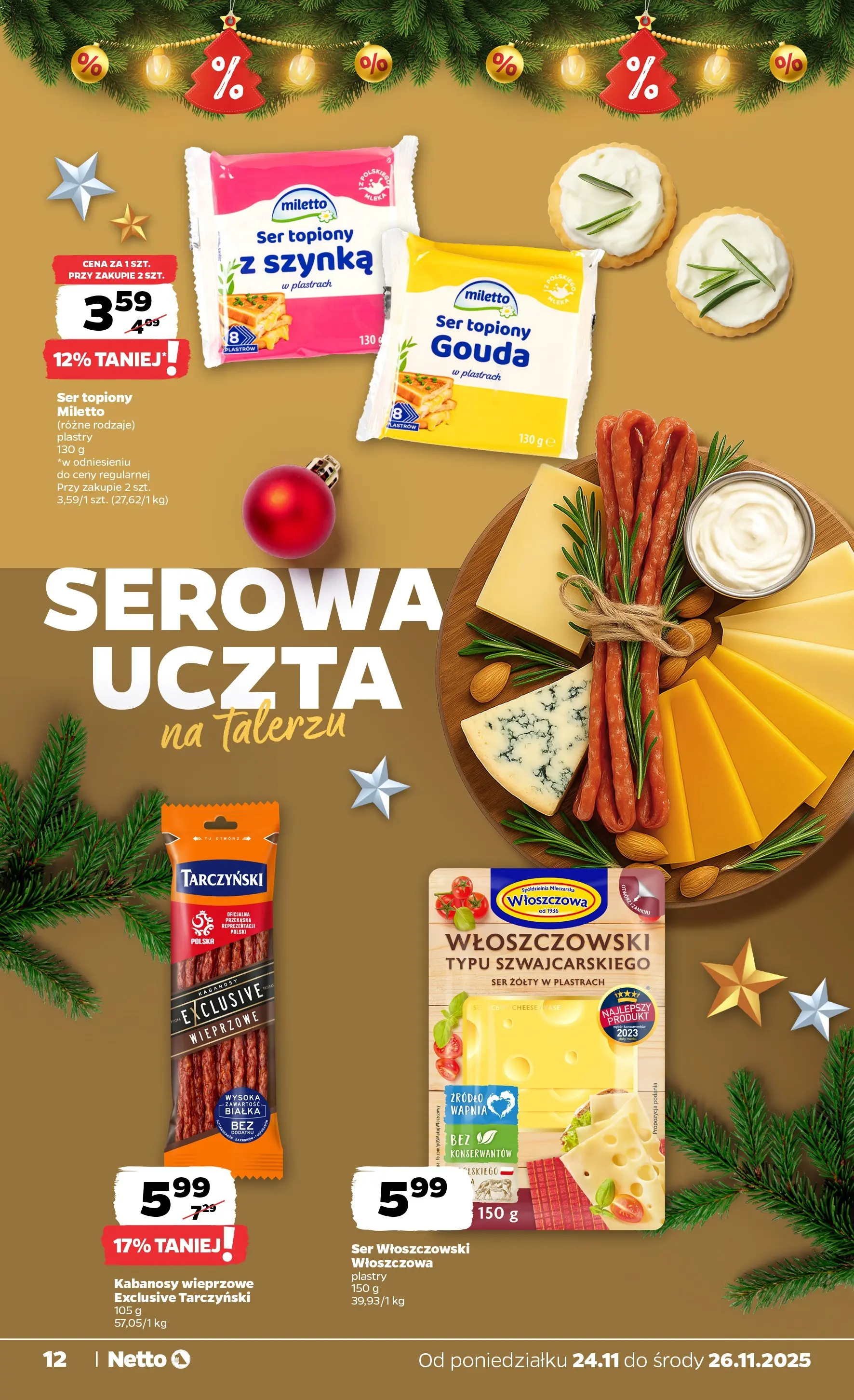 Netto - NETTO T48A ważne do 29.11 od 23.11.2025 - Aktualne promocje | Strona: 12 | Produkty: Ser żółty, Ser topiony, Kabanosy, Ser