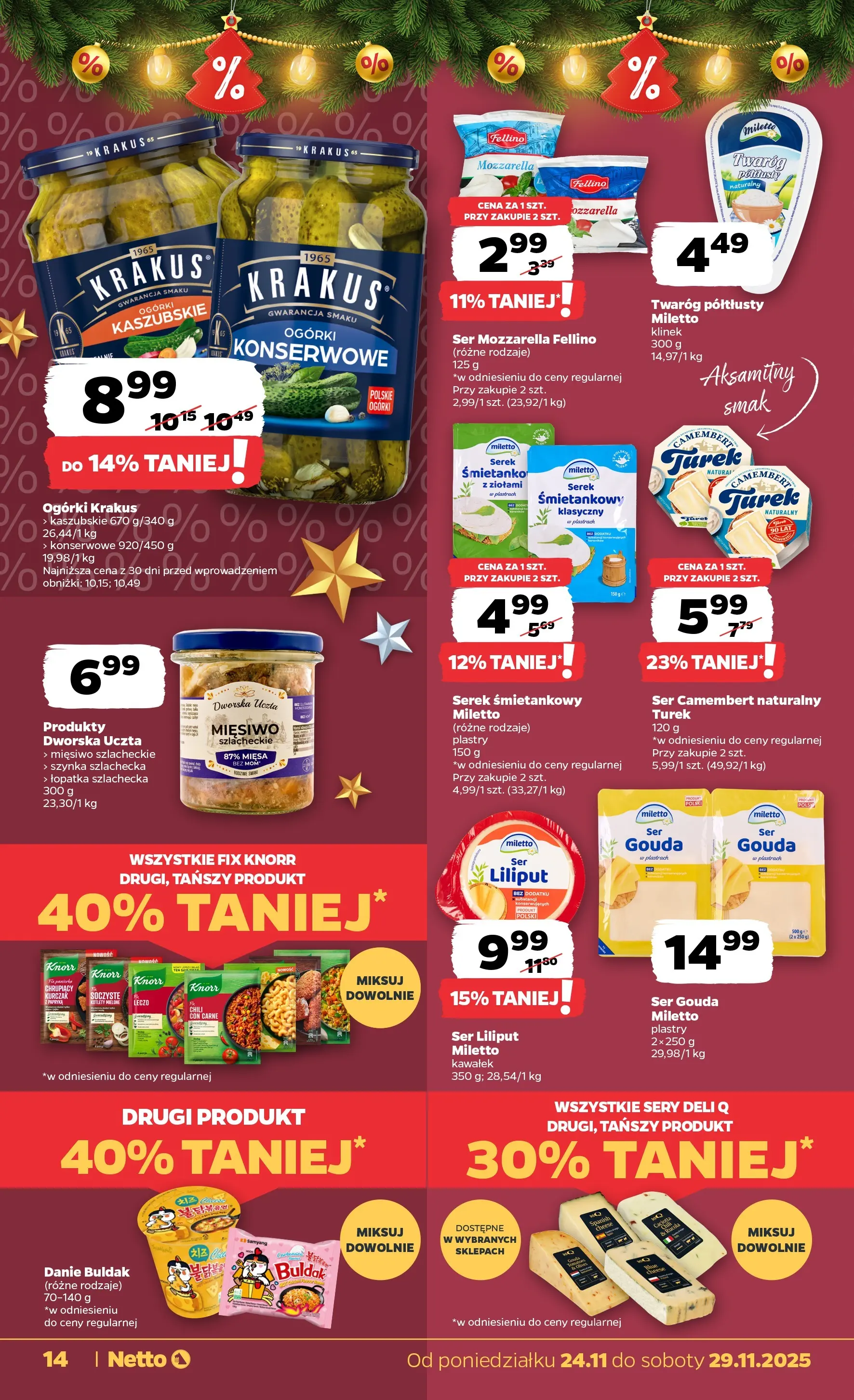Netto - NETTO T48A ważne do 29.11 od 23.11.2025 - Aktualne promocje | Strona: 14 | Produkty: Twaróg półtłusty, Kurczak, Mozzarella, Ogórki konserwowe