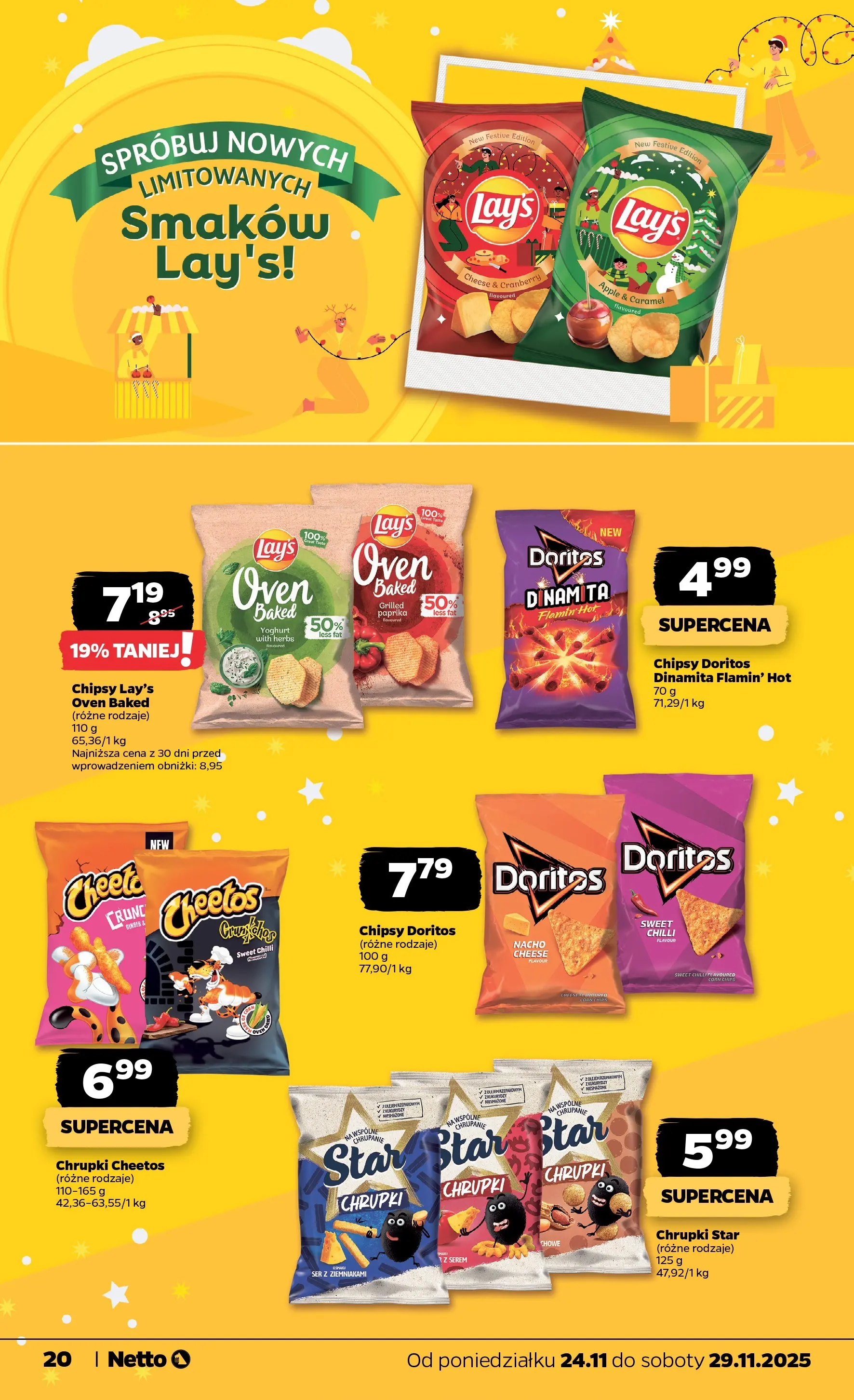 Netto - NETTO T48A ważne do 29.11 od 23.11.2025 - Aktualne promocje | Strona: 20 | Produkty: Chipsy, Chrupki, Doritos, Ser