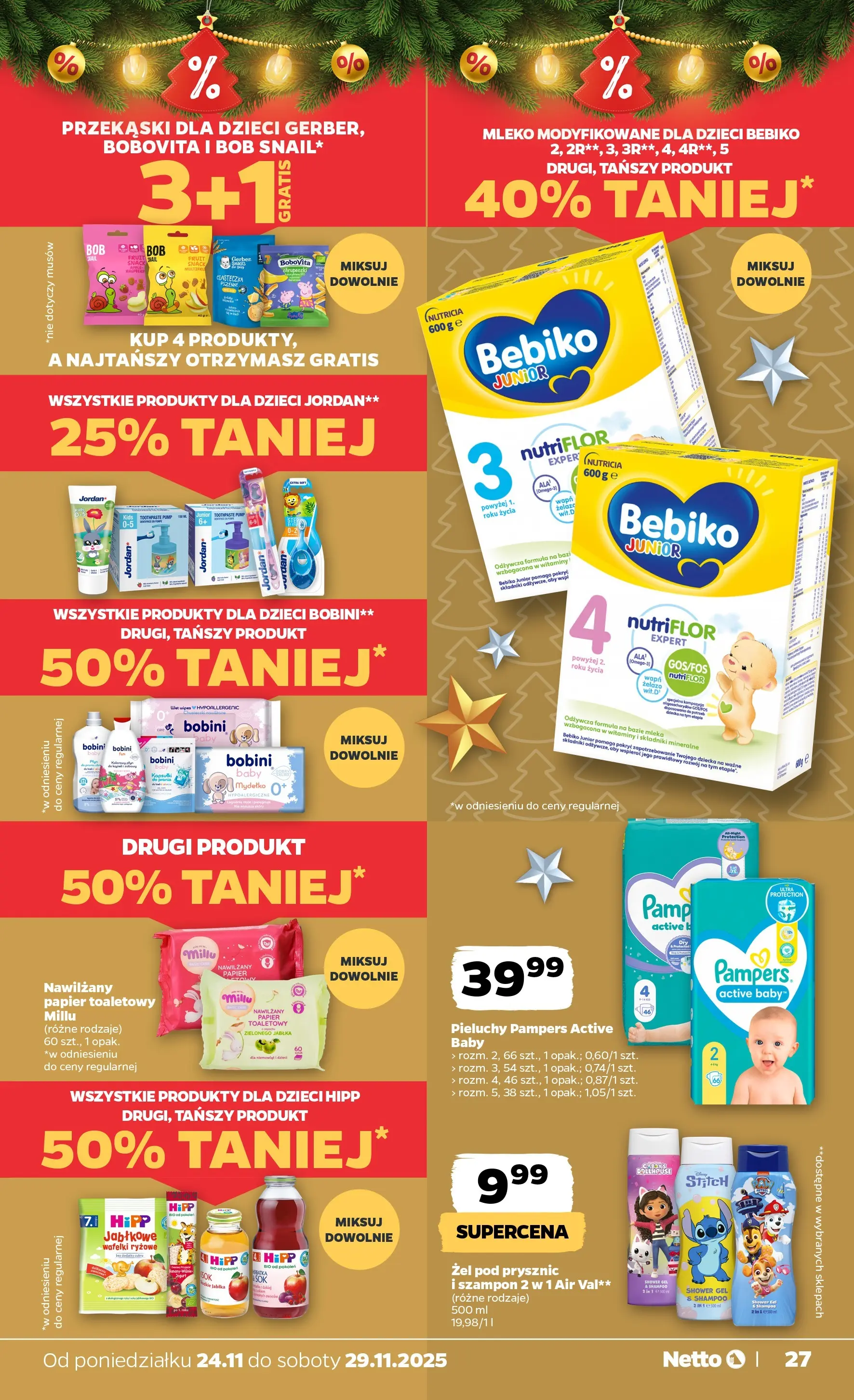 Netto - NETTO T48A ważne do 29.11 od 23.11.2025 - Aktualne promocje | Strona: 27 | Produkty: Papier toaletowy, Mleko, Kapsułki do prania, Szampon