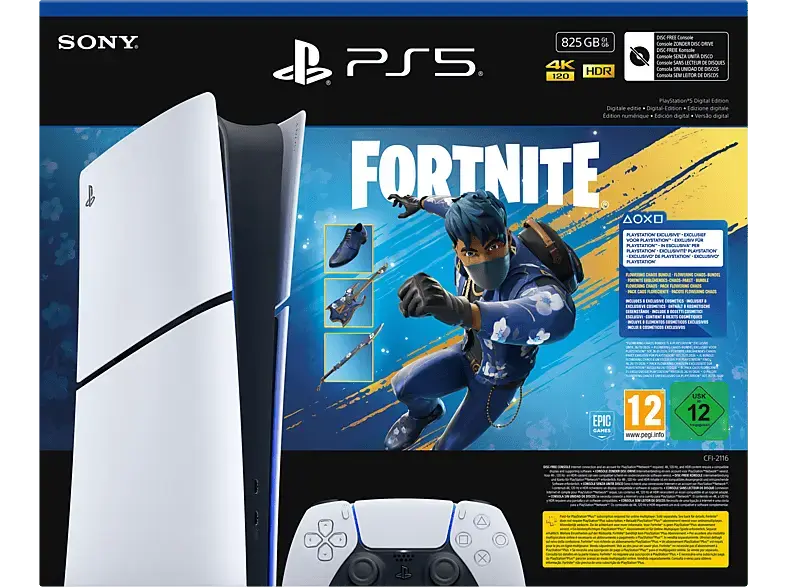 Sony PlayStation®5 Digital-Edition 825 GB - Fortnite ErblühendesChaos-Bundle; PlayStation 5----Spielekonsole