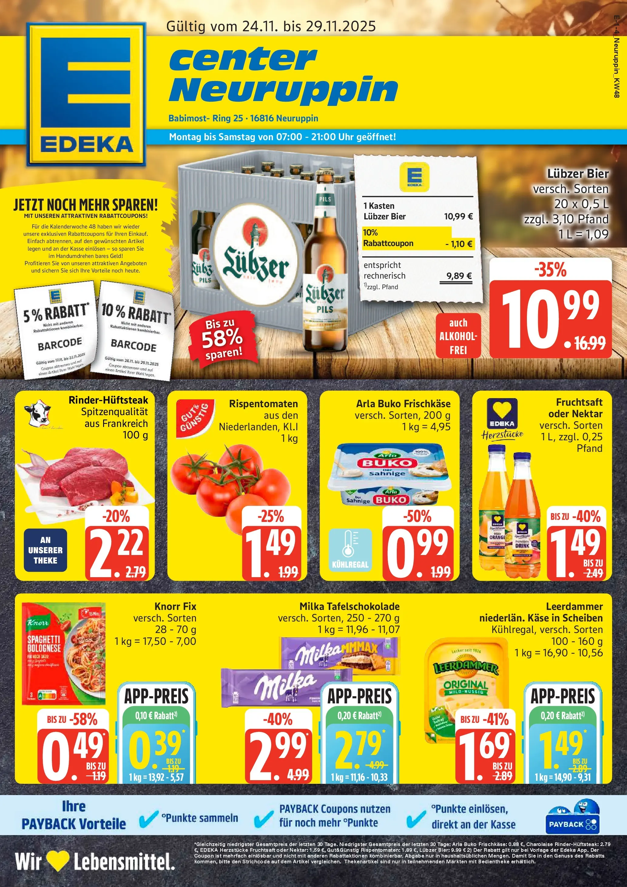 Edeka prospekt Neuruppin	 (ab 23.11.2025) » Angebote Online | Seite: 1 | Produkte: Knorr fix, Theke, Pils, Arla buko