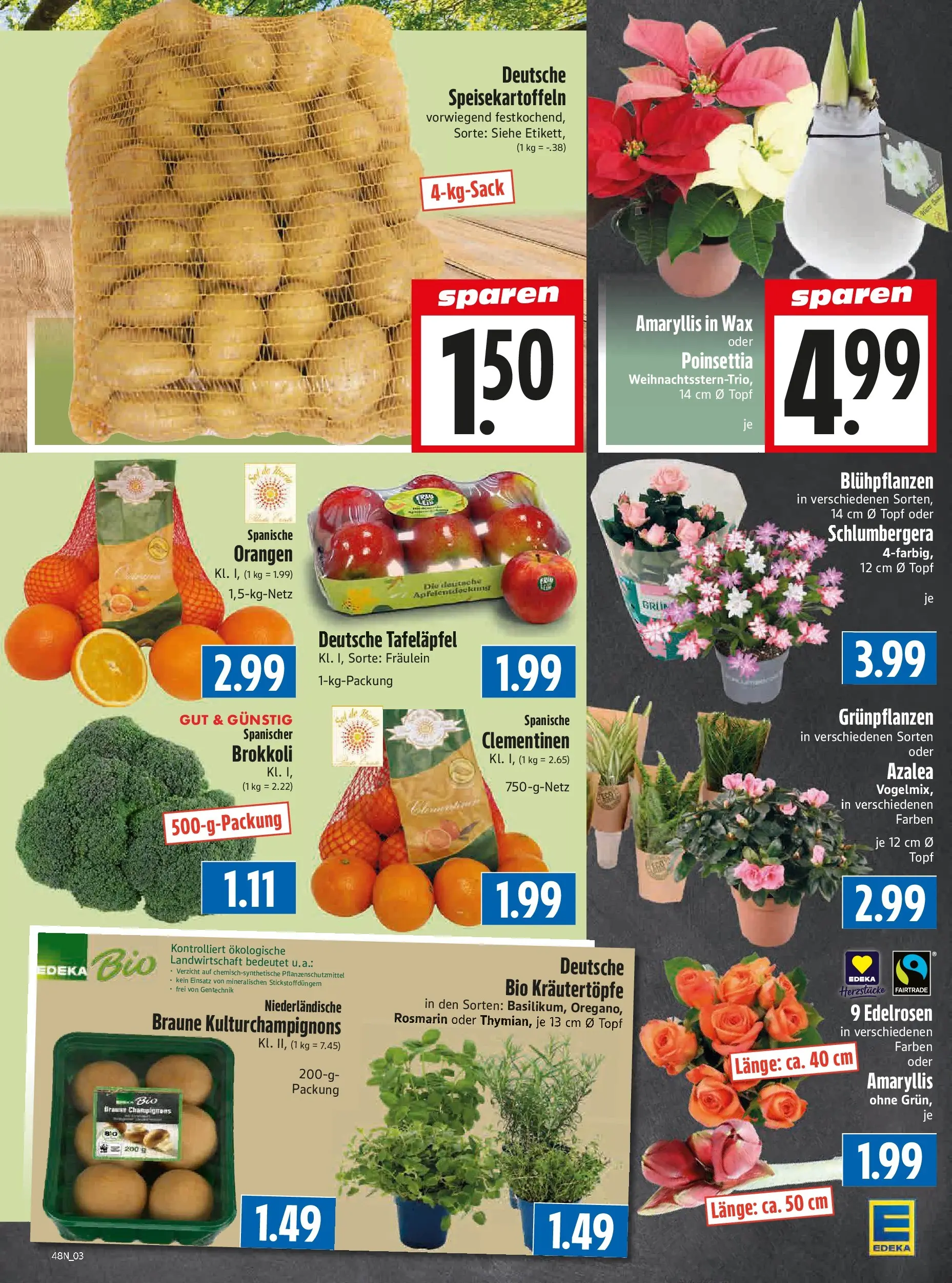 Entdecke - Edeka Hahner: Wochenangebote (ab 23.11.2025) zum Blättern | Seite: 5 | Produkte: Orangen, Champignons, Brokkoli