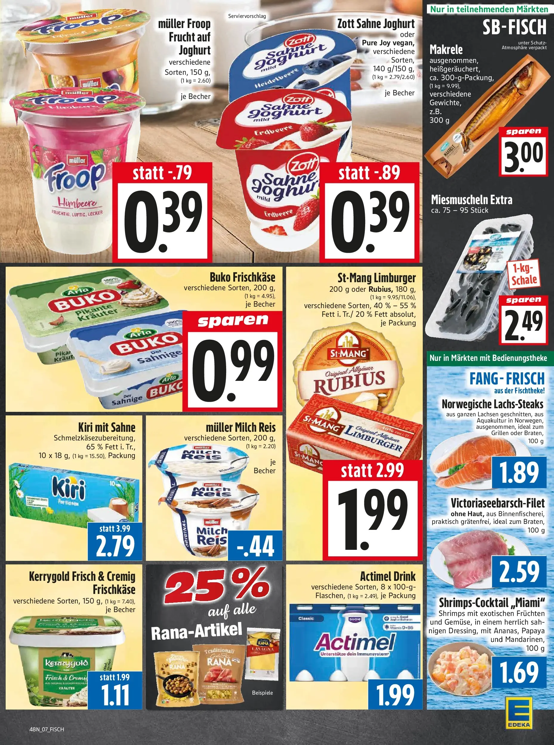 Entdecke - Edeka Hahner: Wochenangebote (ab 23.11.2025) zum Blättern | Seite: 9 | Produkte: Froop, Milch, Joghurt, Sahne