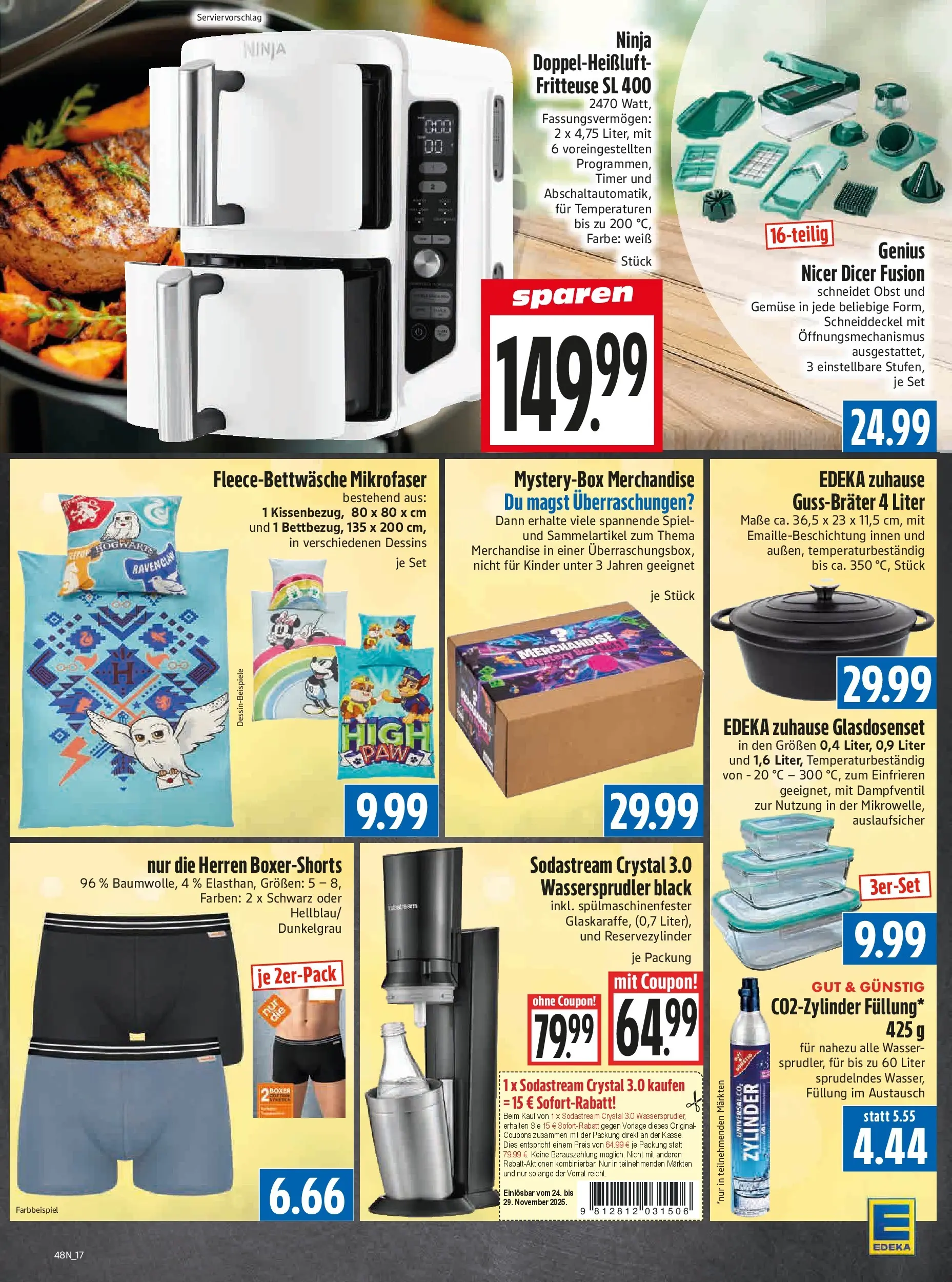 Entdecke - Edeka Hahner: Wochenangebote (ab 23.11.2025) zum Blättern | Seite: 19 | Produkte: Spiel, Wasser, Fritteuse, Sodastream
