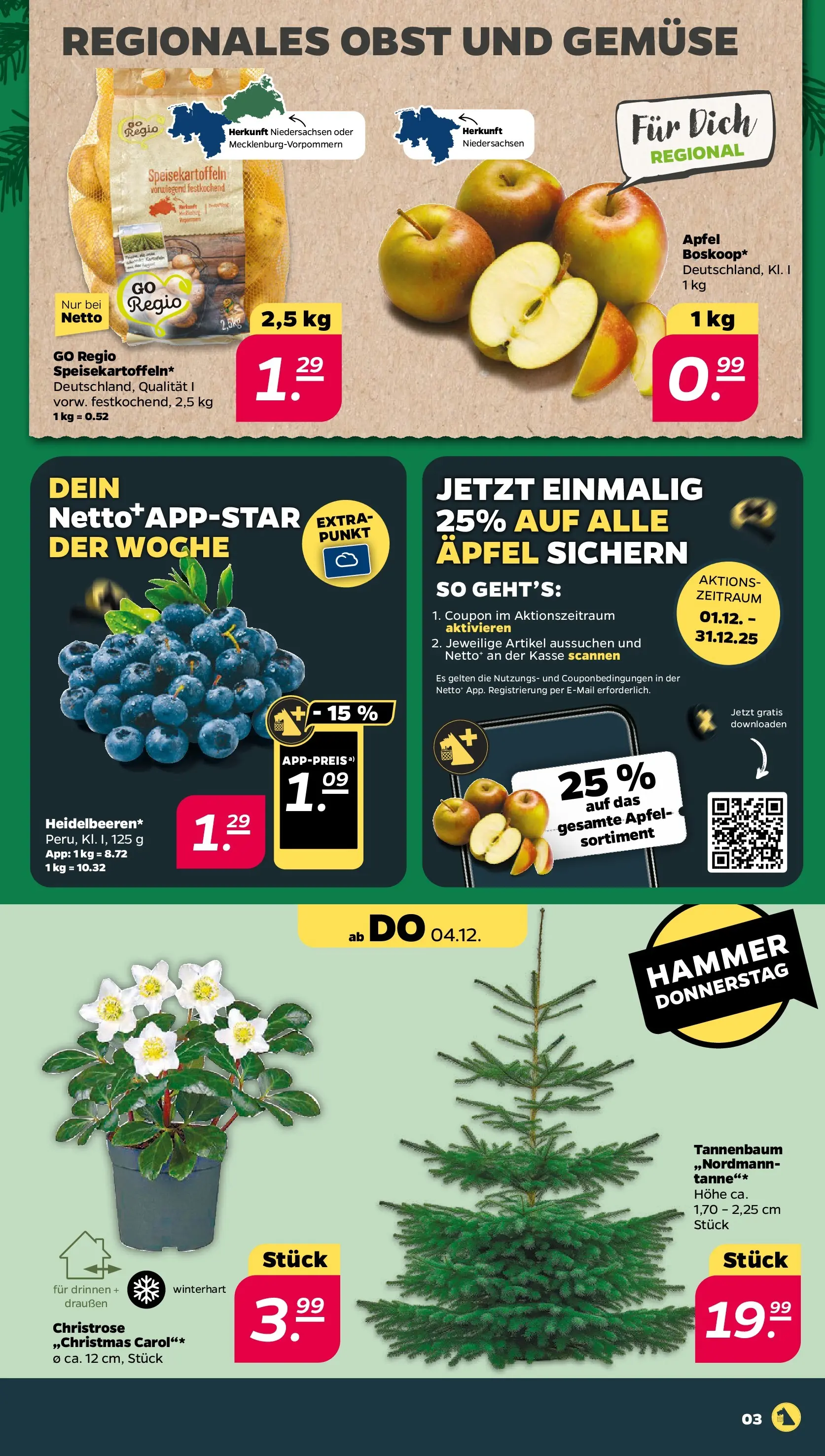 Netto - Netto APS : Wochenangebote ab 30.11.2025 → Angebote nächste Woche | Seite: 3 | Produkte: Äpfel, Gemüse, Obst