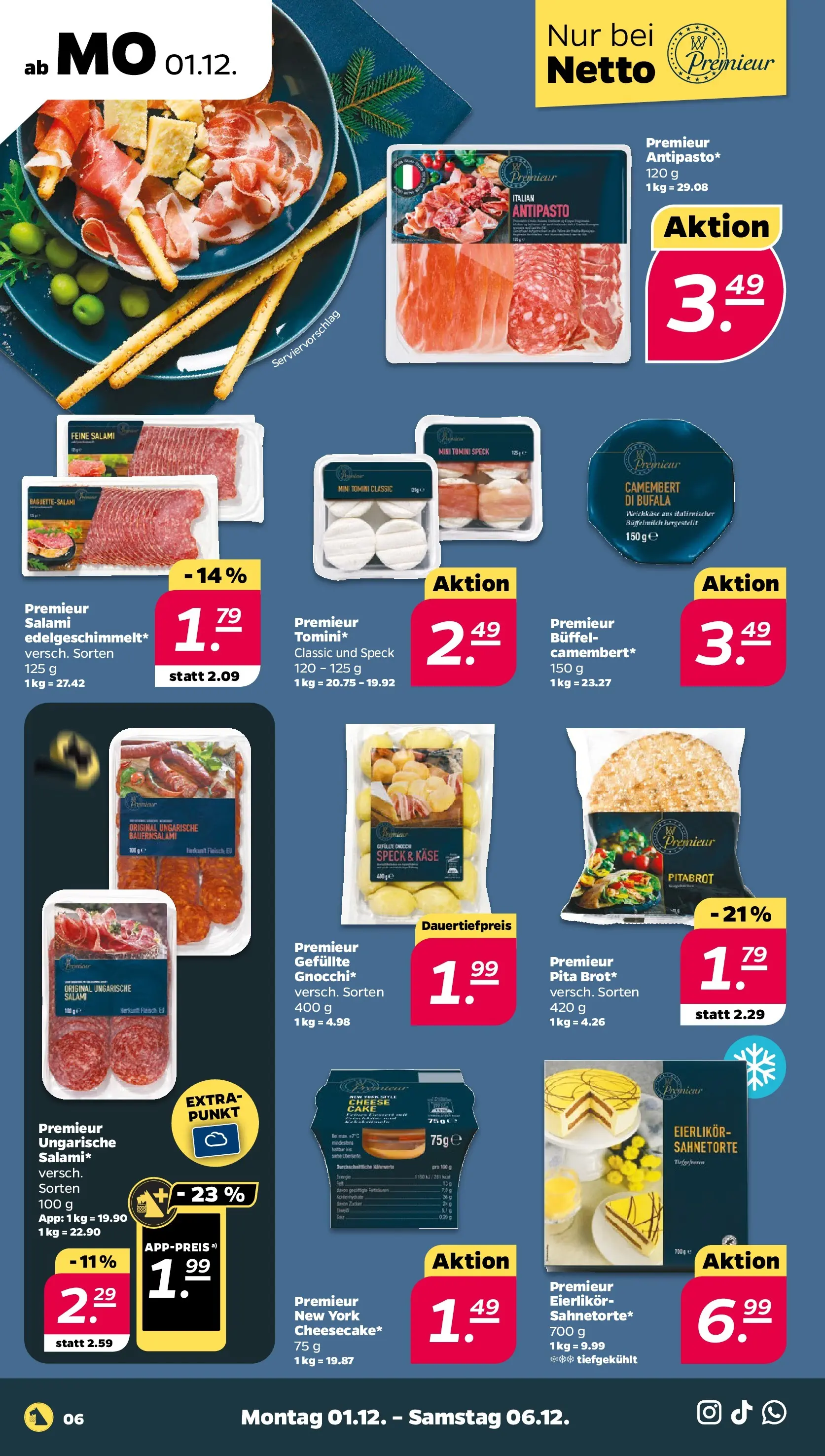 Netto - Netto APS : Wochenangebote ab 30.11.2025 → Angebote nächste Woche | Seite: 6 | Produkte: Käse, Salami