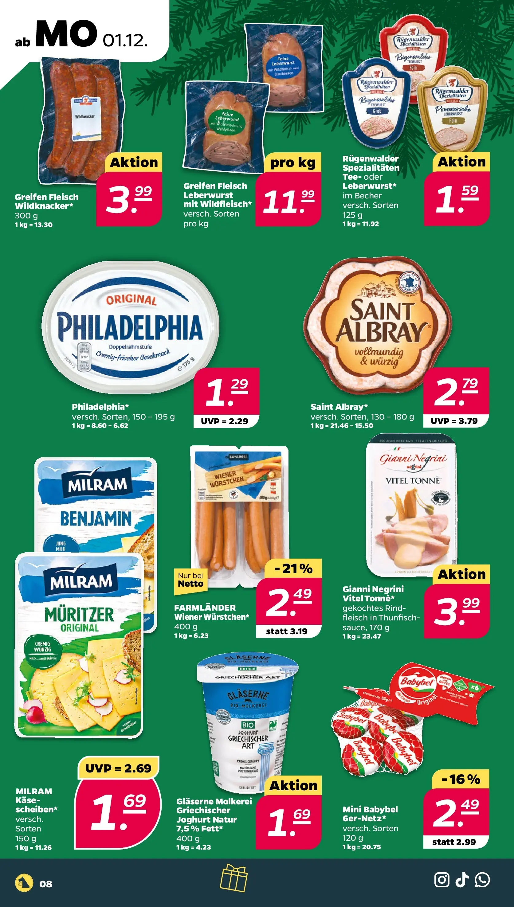 Netto - Netto APS : Wochenangebote ab 30.11.2025 → Angebote nächste Woche | Seite: 8 | Produkte: Thunfisch, Philadelphia, Blaubeeren, Tee