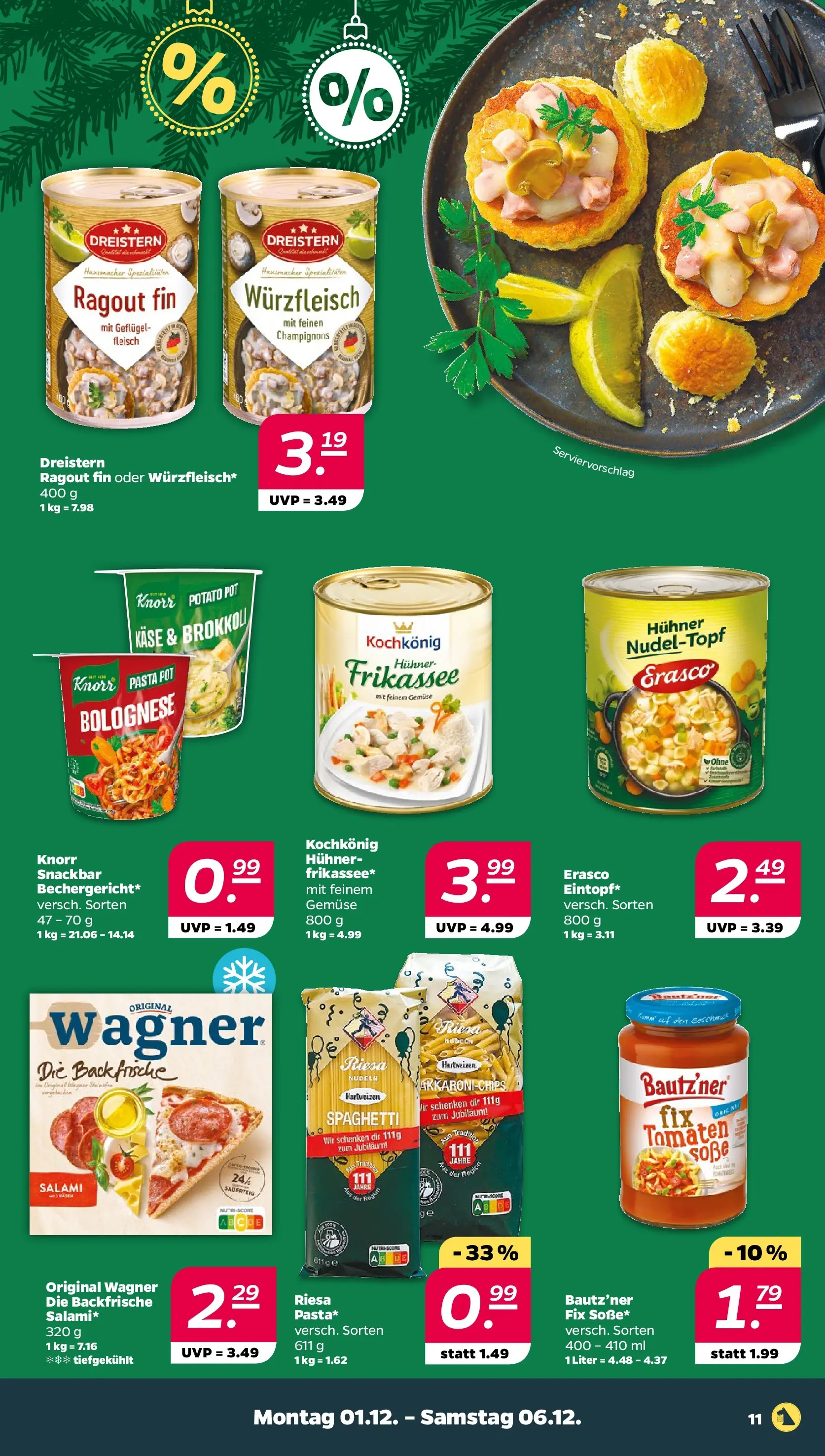 Netto - Netto APS : Wochenangebote ab 30.11.2025 → Angebote nächste Woche | Seite: 11 | Produkte: Käse, Knorr, Soße, Pasta