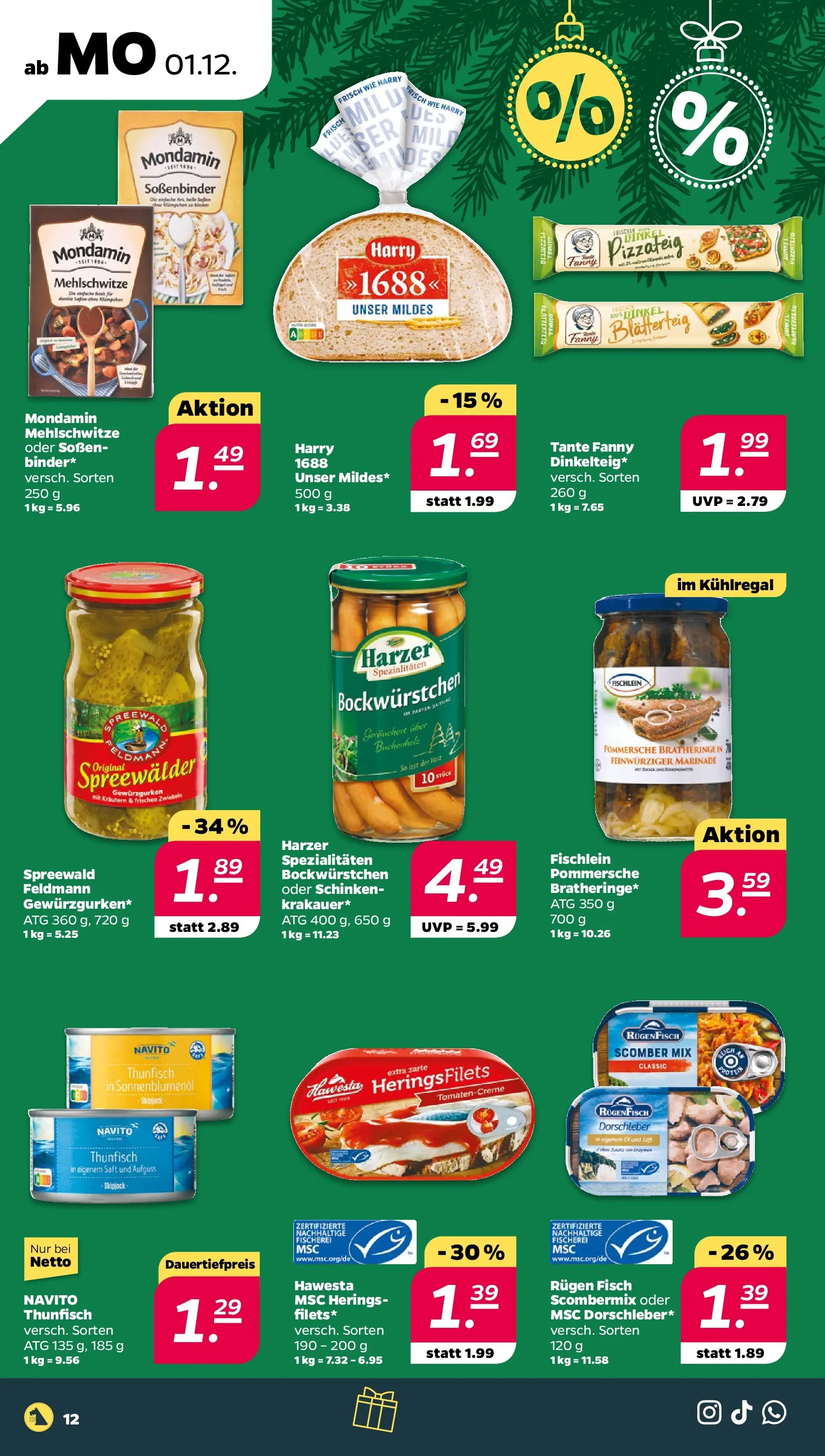 Netto - Netto APS : Wochenangebote ab 30.11.2025 → Angebote nächste Woche | Seite: 12 | Produkte: Thunfisch, Sonnenblumenol, Schinken, Saft