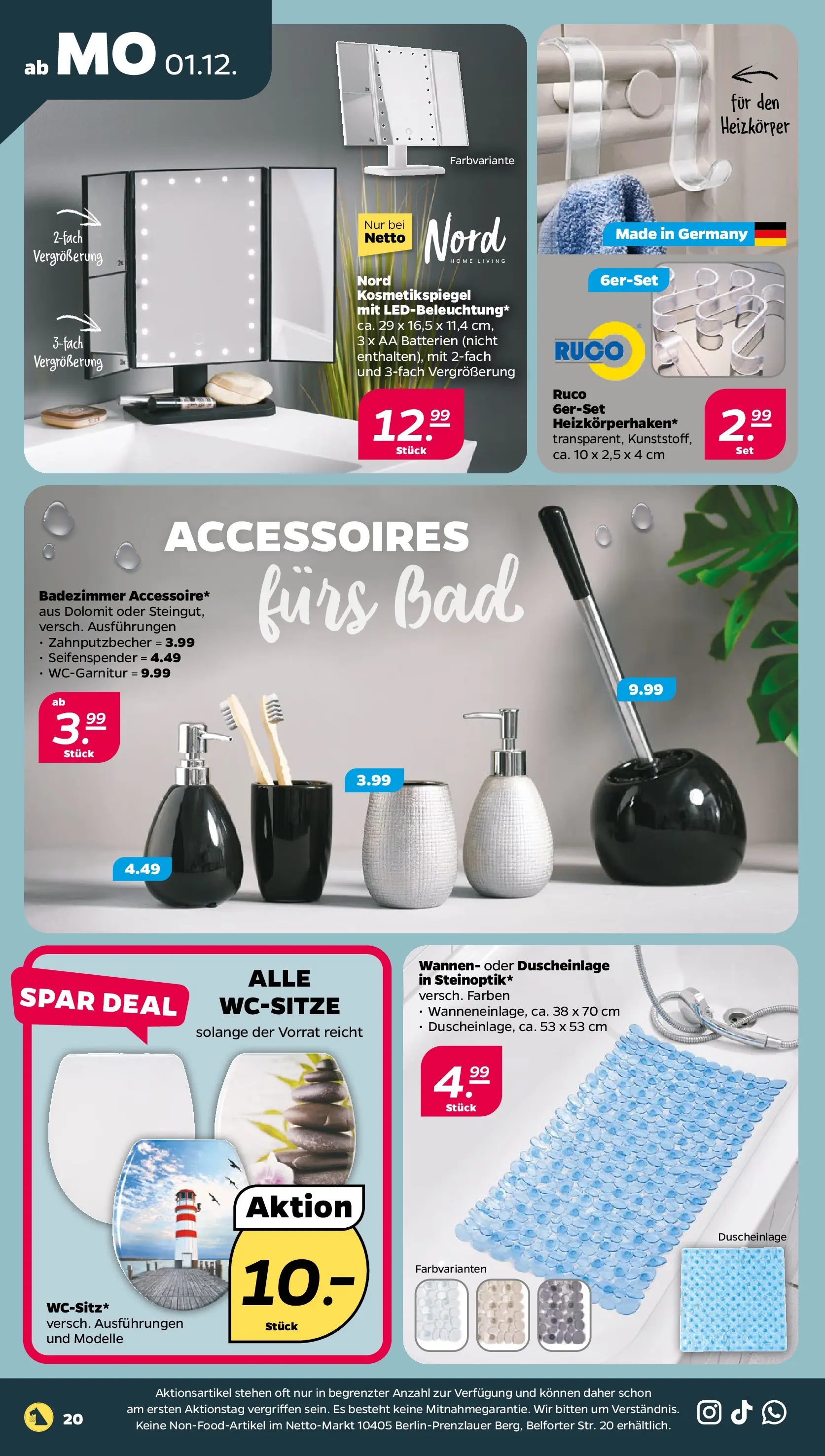 Netto - Netto APS : Wochenangebote ab 30.11.2025 → Angebote nächste Woche | Seite: 22 | Produkte: Batterien, Kosmetikspiegel, Heizkörper, Seifenspender