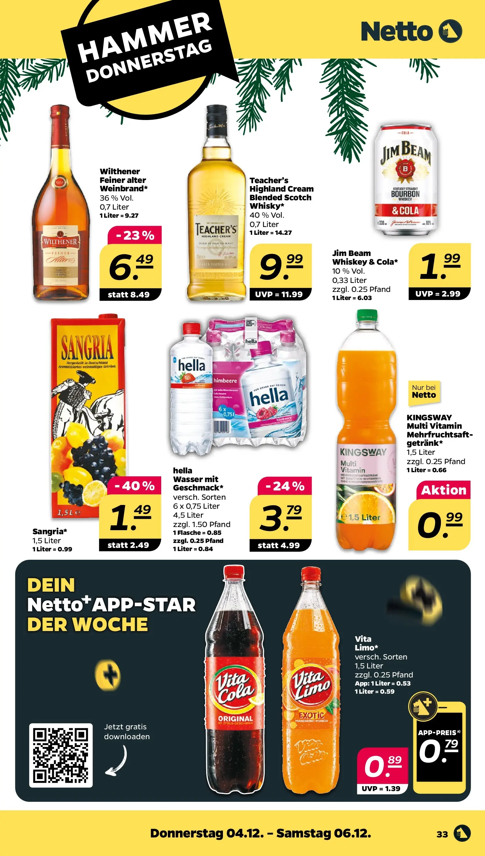 Netto - Netto APS : Wochenangebote ab 30.11.2025 → Angebote nächste Woche | Seite: 35 | Produkte: Cola, Wilthener, Bourbon, Whiskey