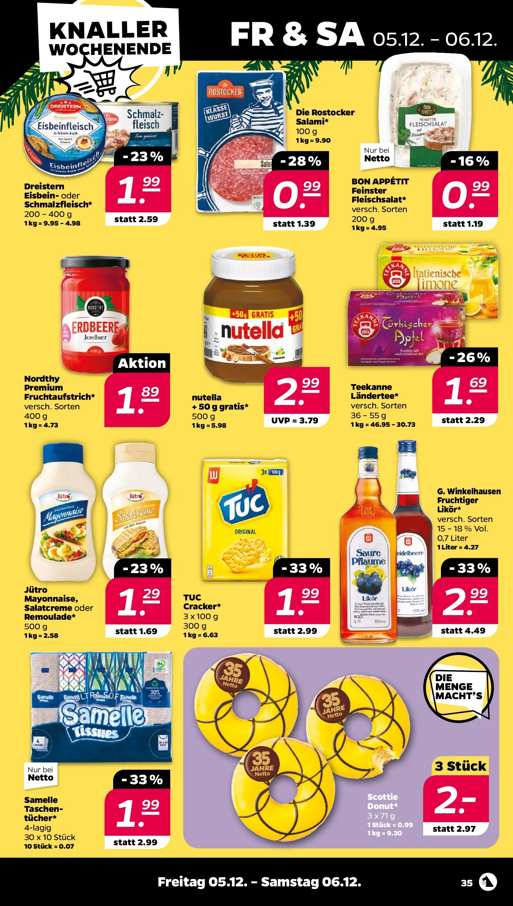 Netto - Netto APS : Wochenangebote ab 30.11.2025 → Angebote nächste Woche | Seite: 37 | Produkte: Likör, Nutella, Wurst, Teekanne