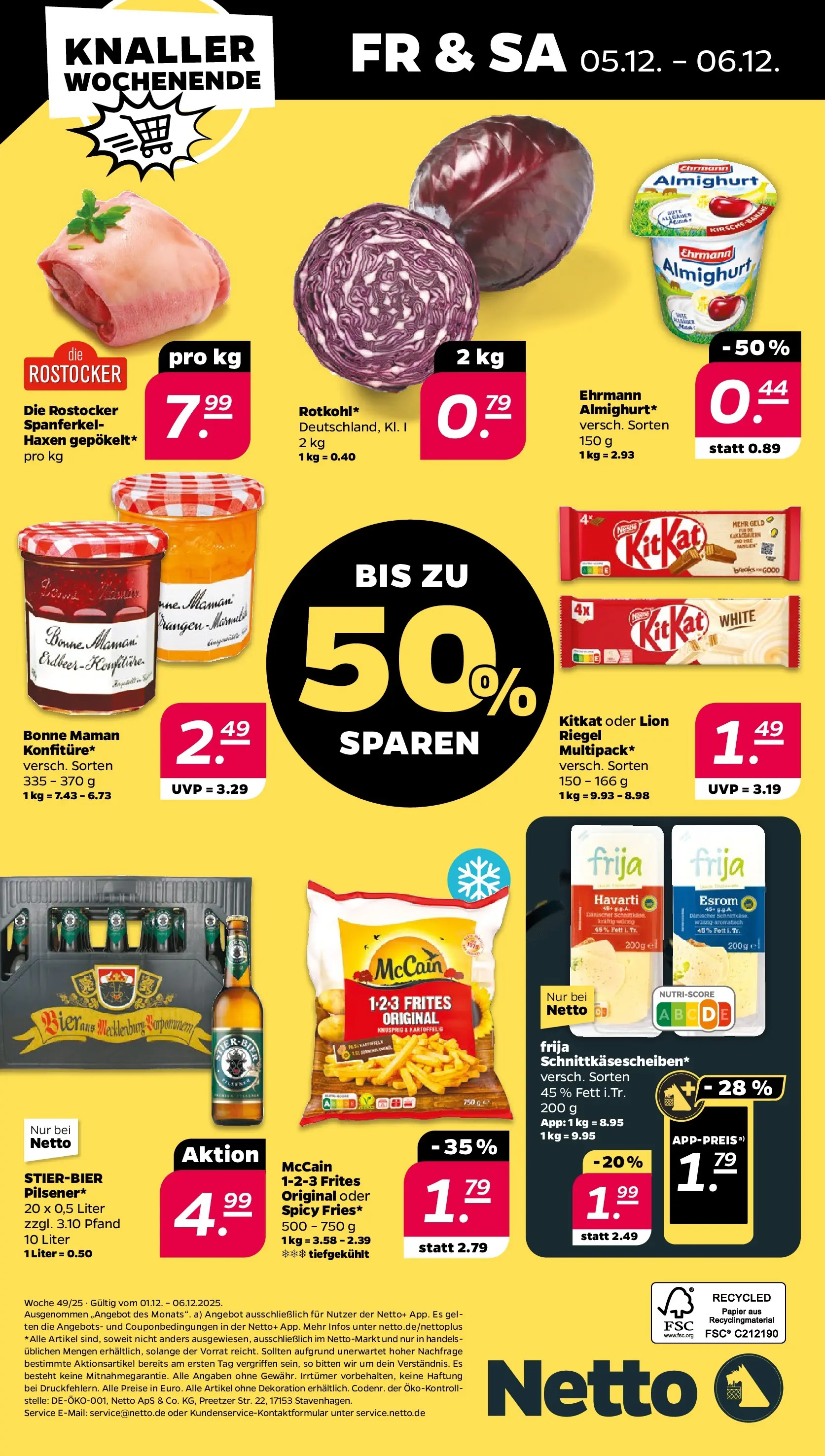 Netto - Netto APS : Wochenangebote ab 30.11.2025 → Angebote nächste Woche | Seite: 38 | Produkte: Ehrmann almighurt, Bier, McCain, Bonne maman